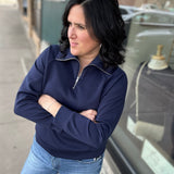 Navy Hamptons Quarter Zip Tops- Sweatshirts DEAR SCARLETT