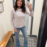 Ivory/Burgundy Pinstripe Sweater