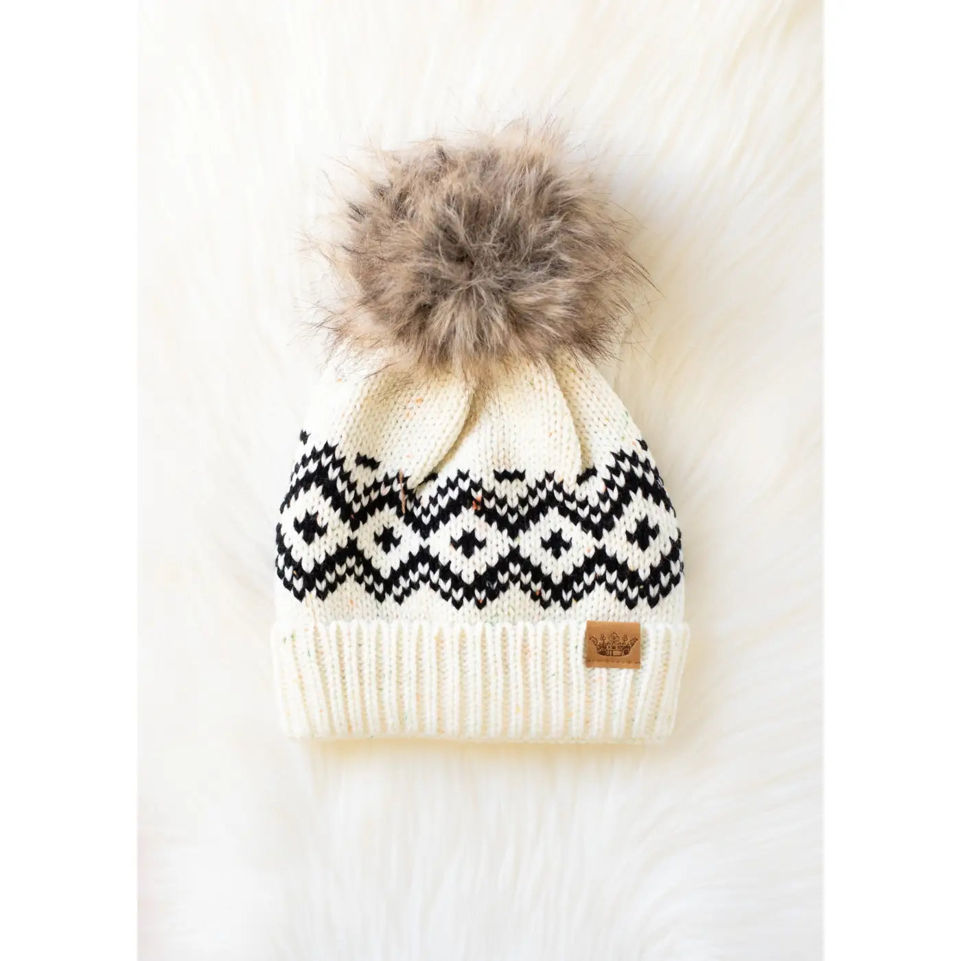 Cream & Speckled Pom Hat Accessories - Hat PANACHE