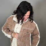 Cappaccino Denim Sherpa Jacket