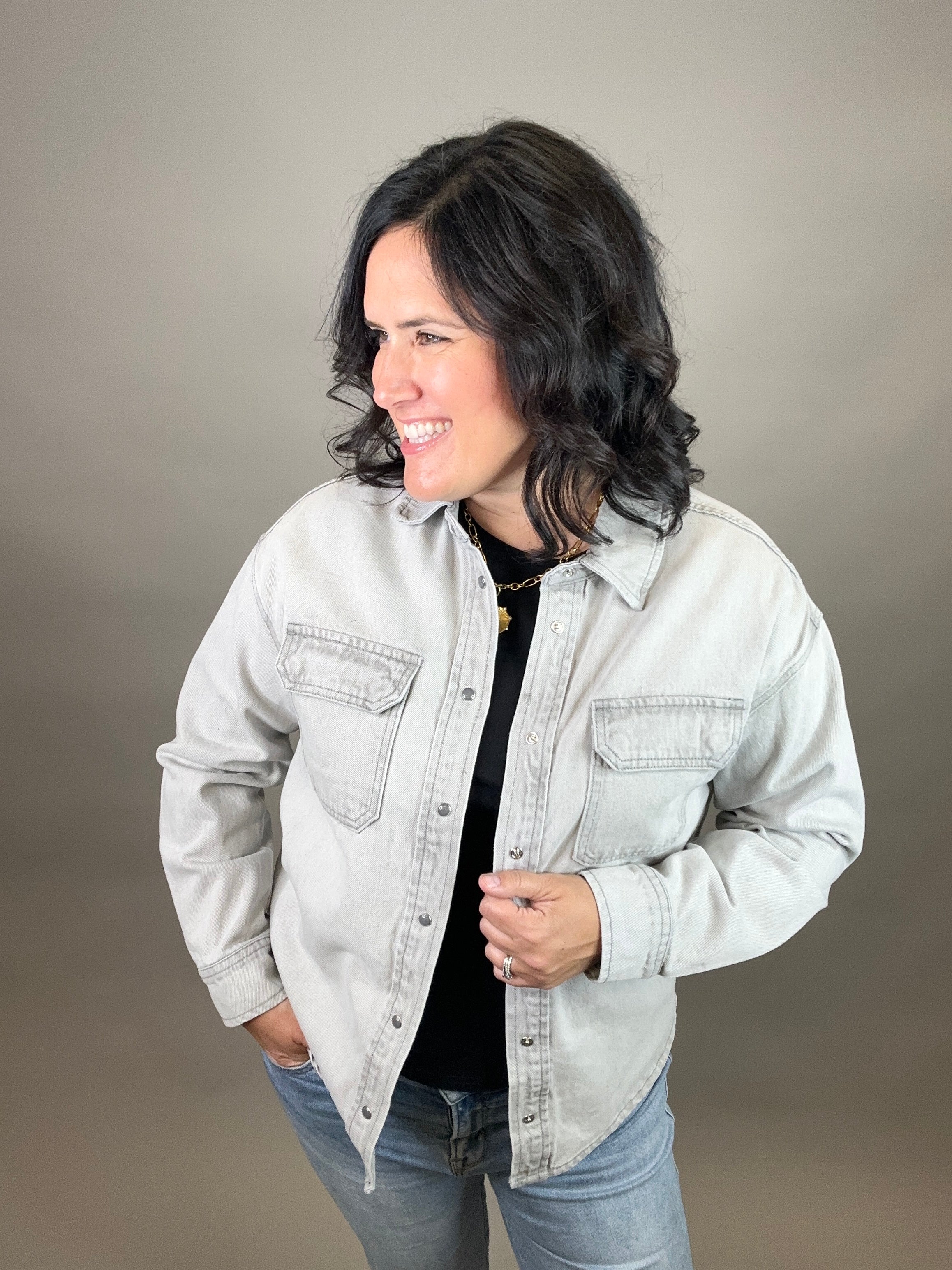 Grey Wash Etta Shirt Tops - Button Ups THREAD & SUPPLY