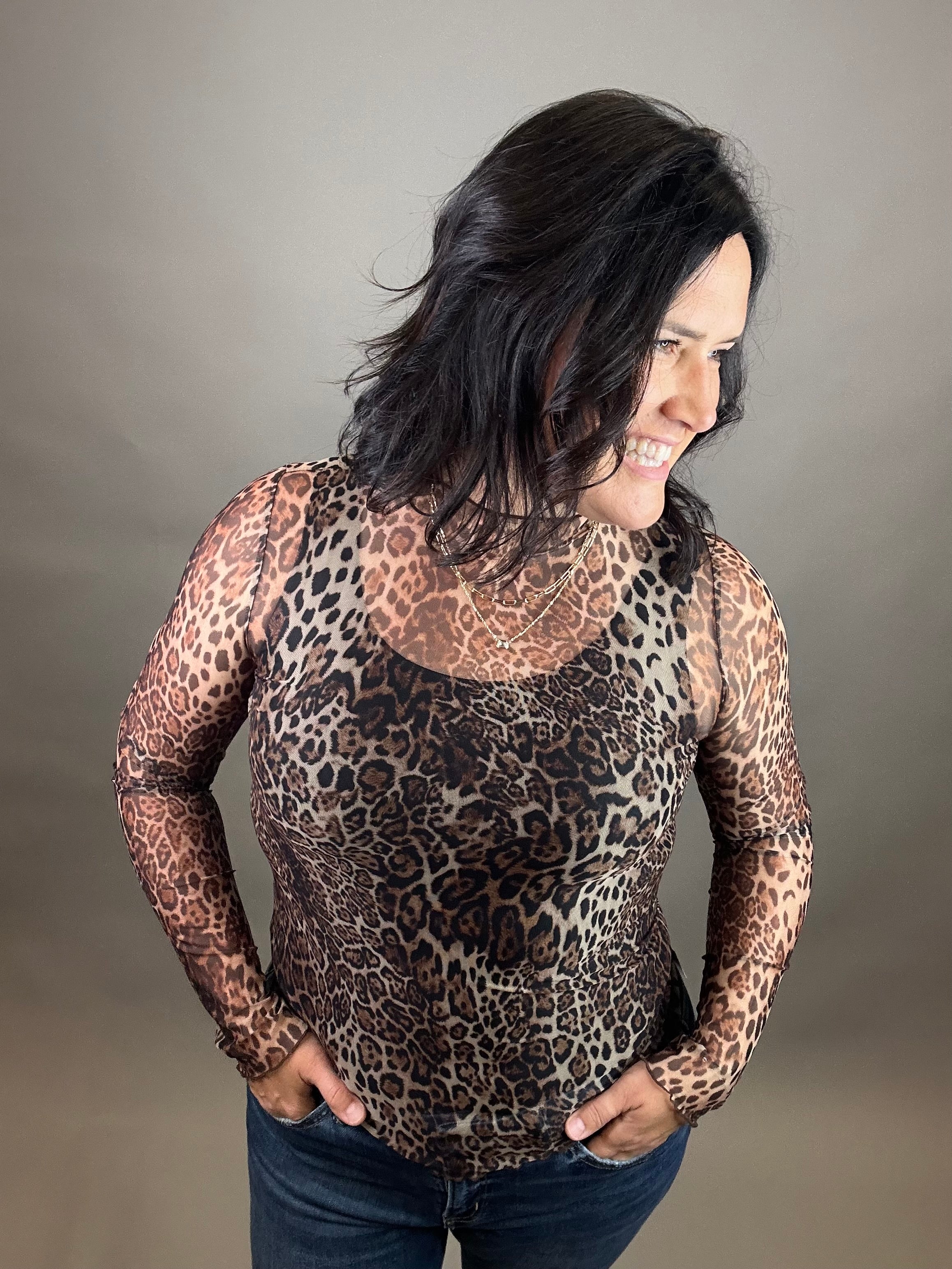 Leopard Lace Top Tops- Blouses WISHLIST