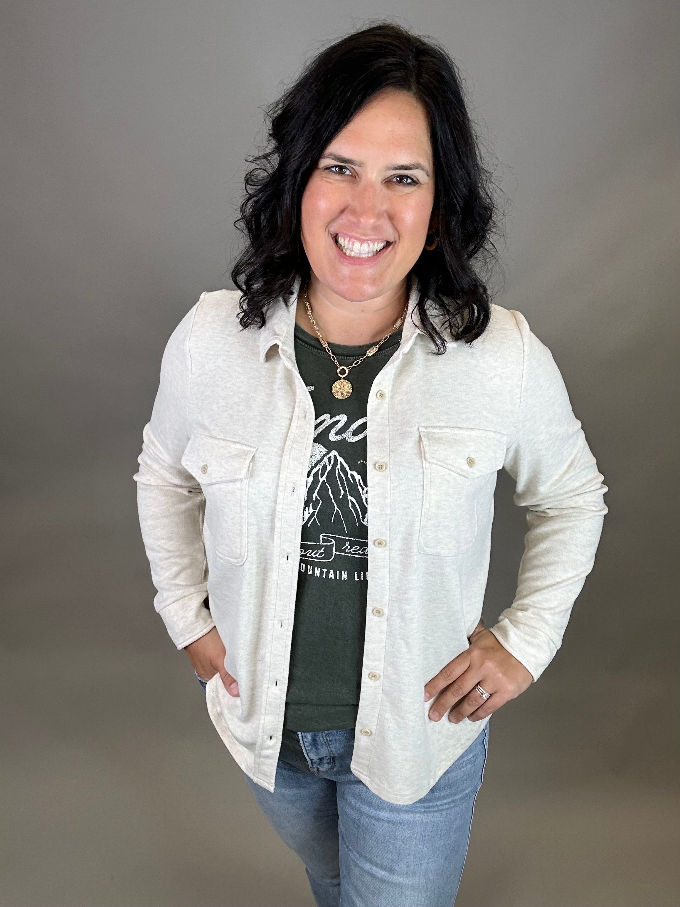 Heather Oatmeal Cassian Shirt Tops - Button Ups THREAD & SUPPLY