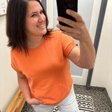 Orange Pocket Sweatshirt Top - Sweatshirt STACCATO