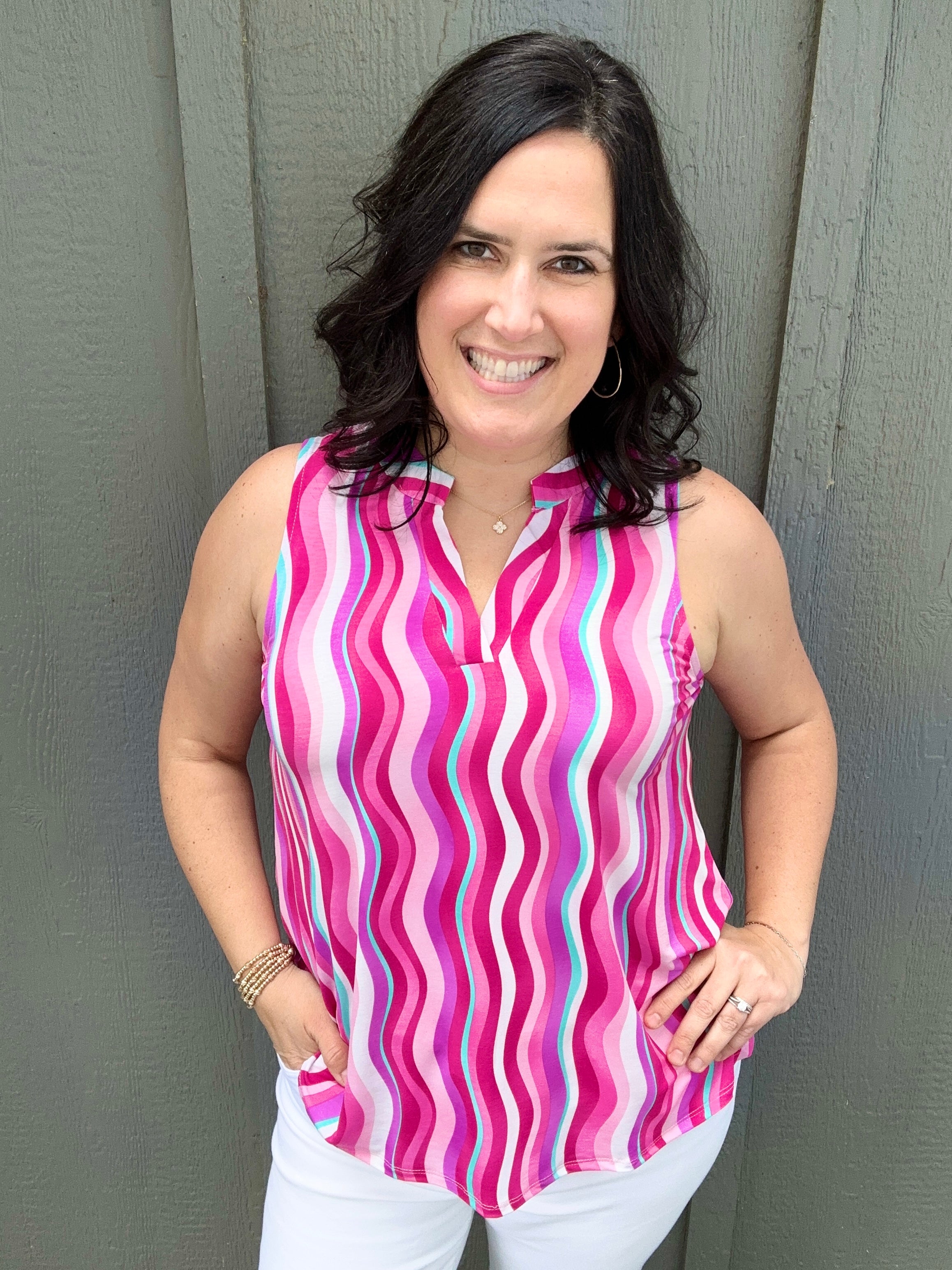 Multi Pink Lizzy Tank Tops- Tanks DEAR SCARLETT