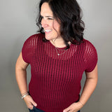 Cabernet Loose Knit Sweater Top