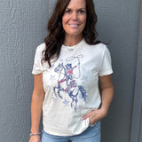 Cream Cowgirl Graphic Tee Tops- Tees FLAG AND ANTHEM