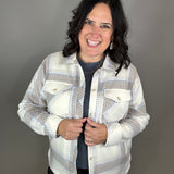 Ivory Brown Plaid Santa Fe Jacket