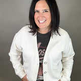 Heather Oatmeal Serenity Fleece Cardigan Tops- Cardigans THREAD & SUPPLY