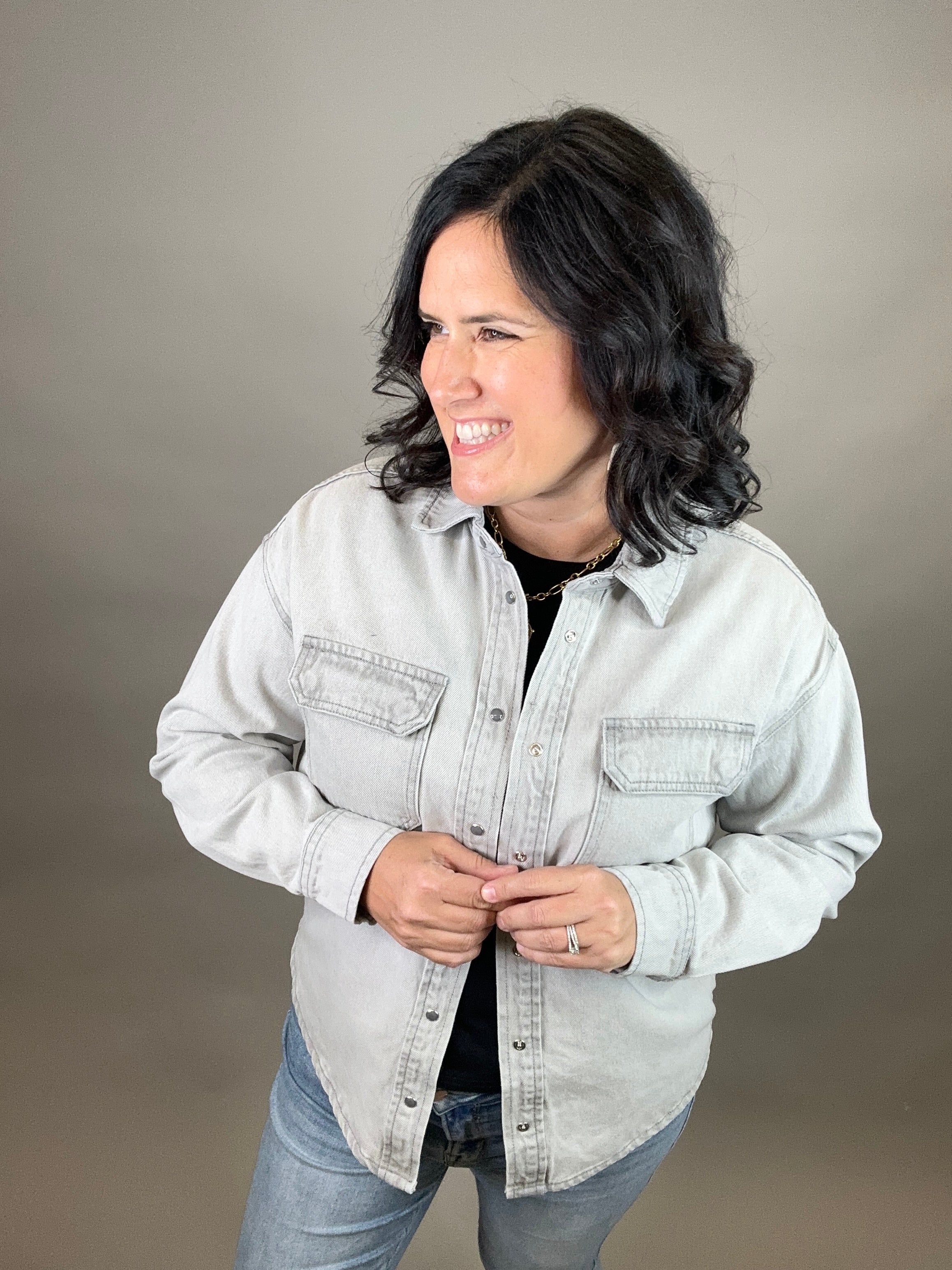 Grey Wash Etta Shirt Tops - Button Ups THREAD & SUPPLY