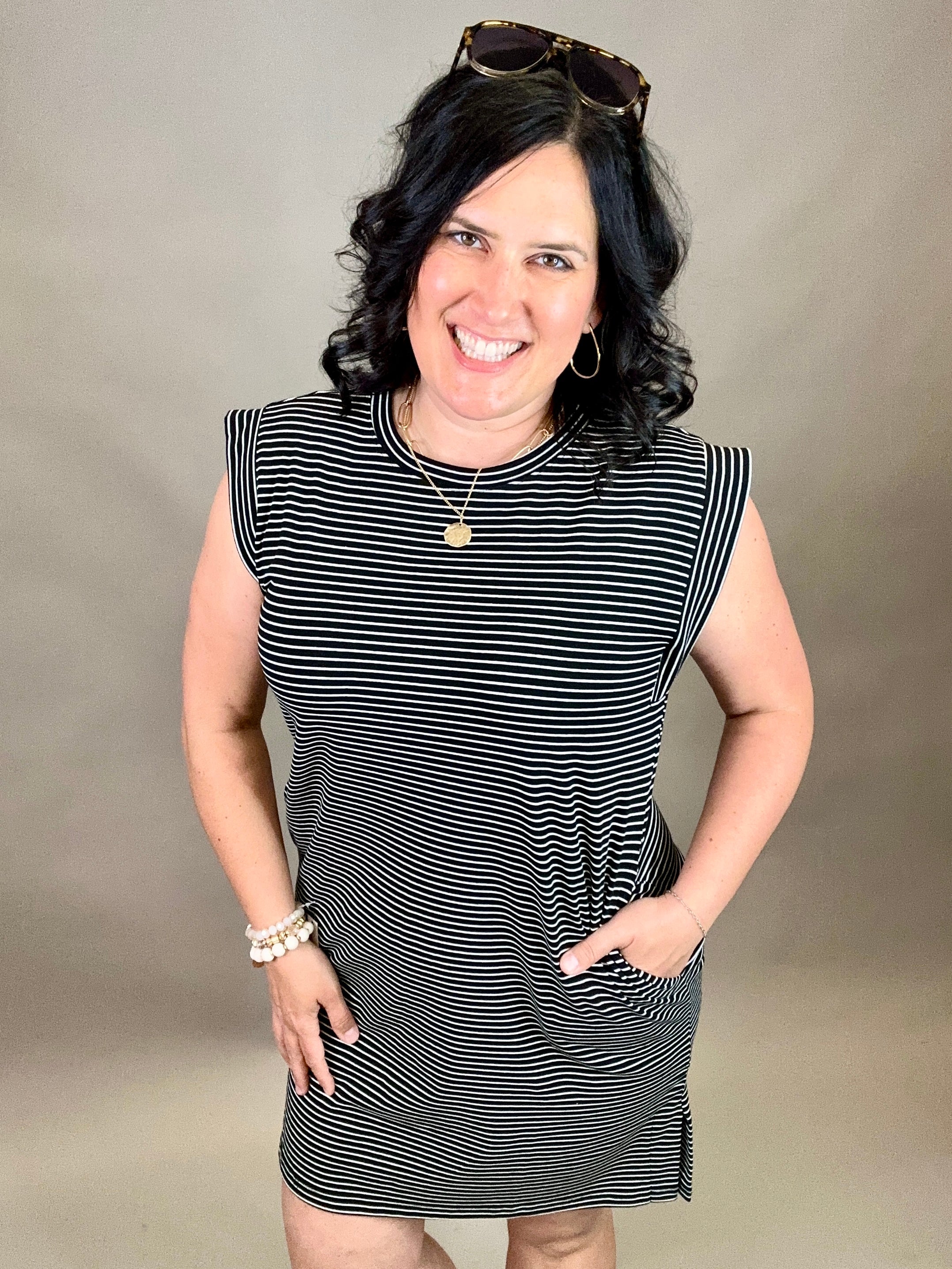 Black and white striped mini dress Dresses STACCATO