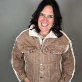 Cappaccino Denim Sherpa Jacket