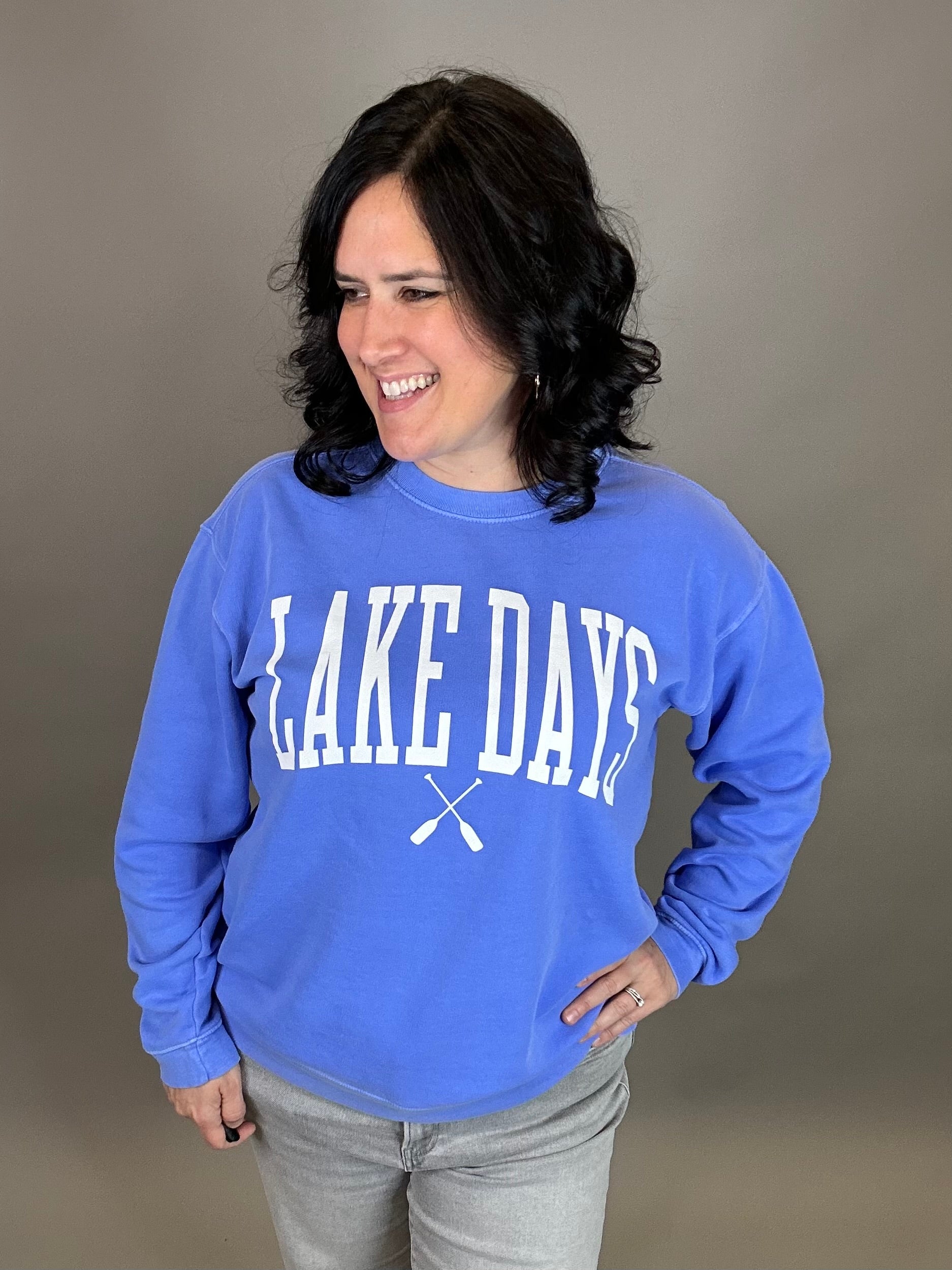 Periwinkle Lake Days Crew Top - Sweatshirt BLUE 84
