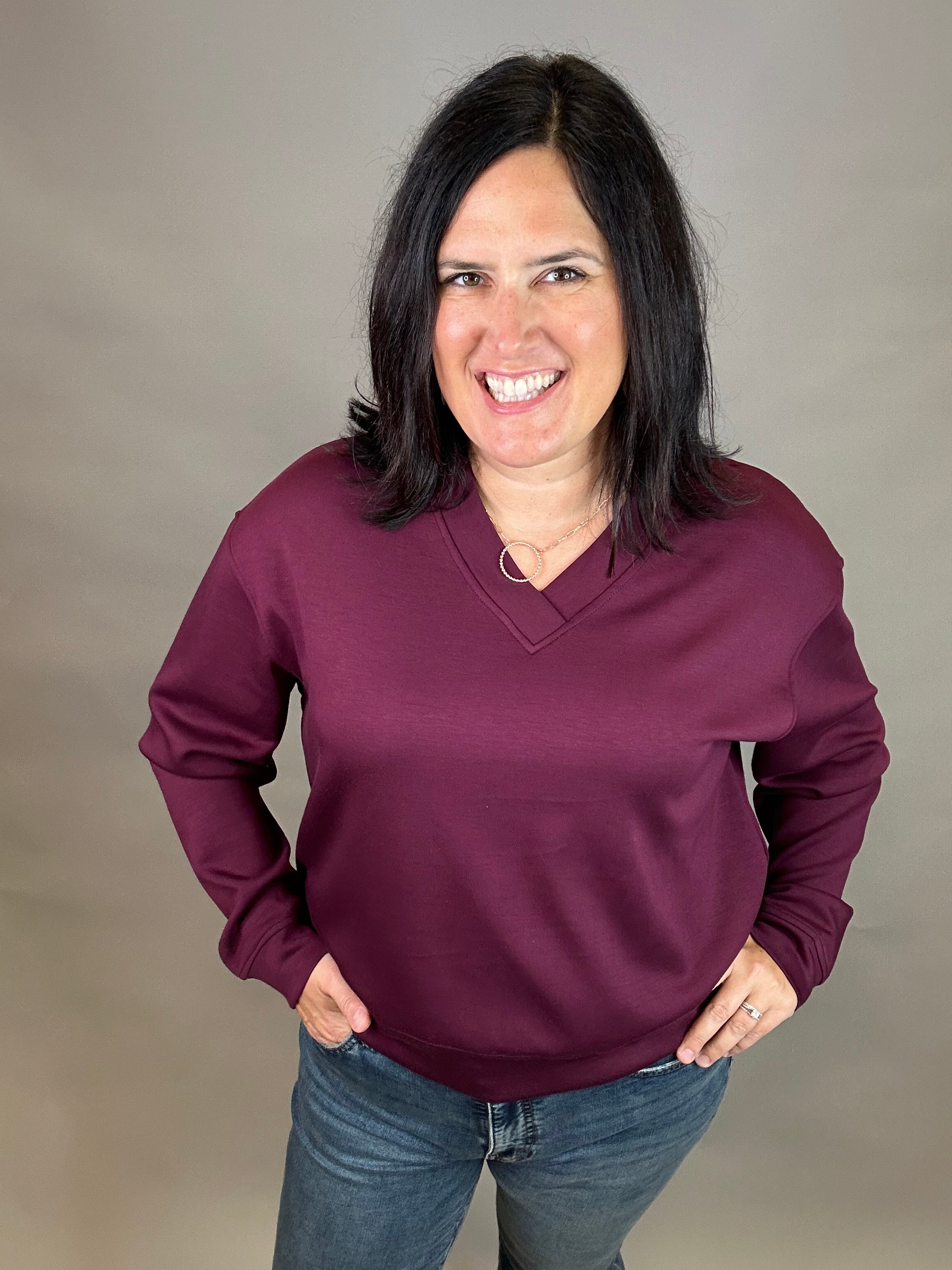 Port Hartley V Neck Top Top - Sweatshirt P.CILL