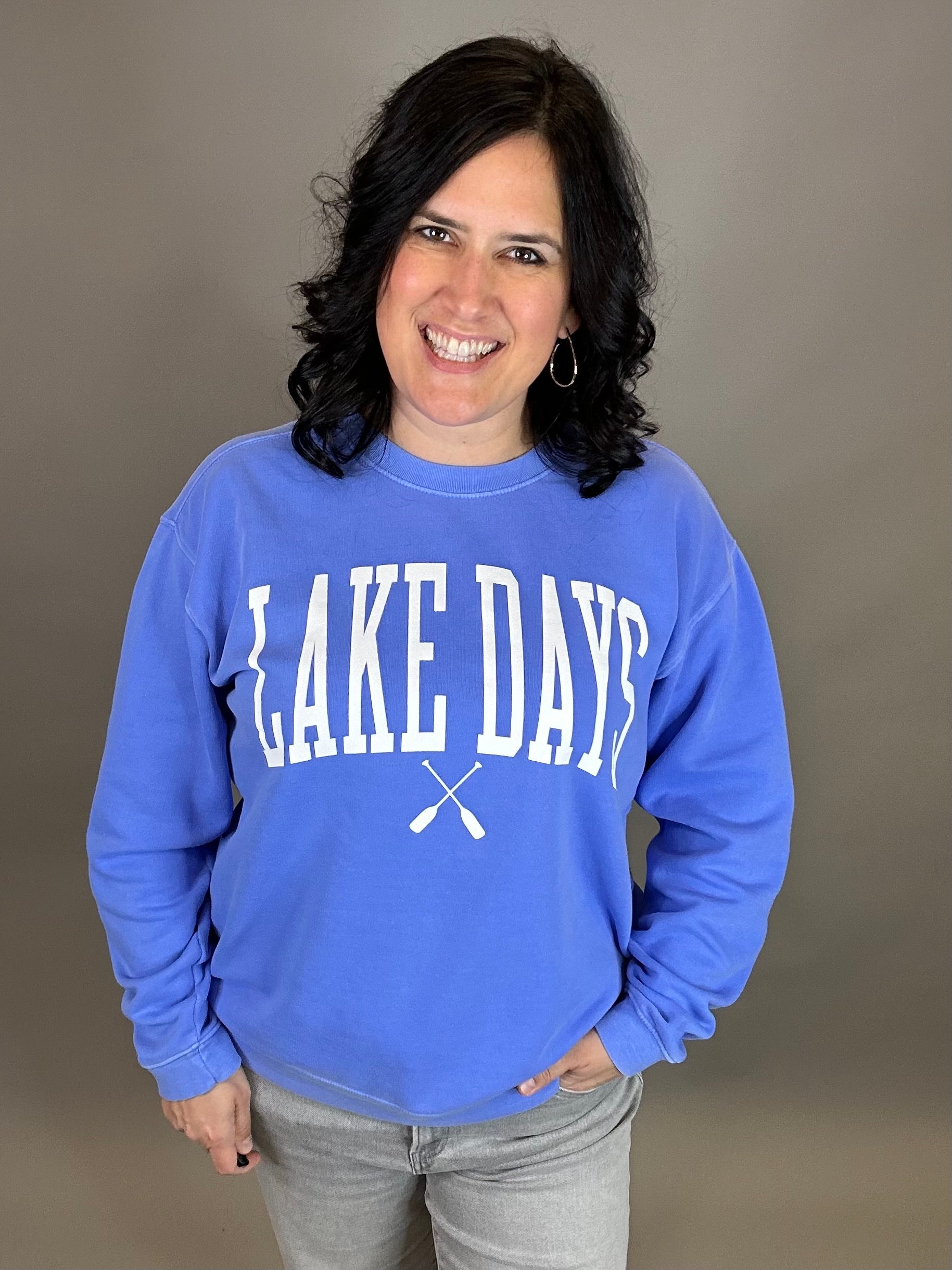 Periwinkle Lake Days Crew Top - Sweatshirt BLUE 84