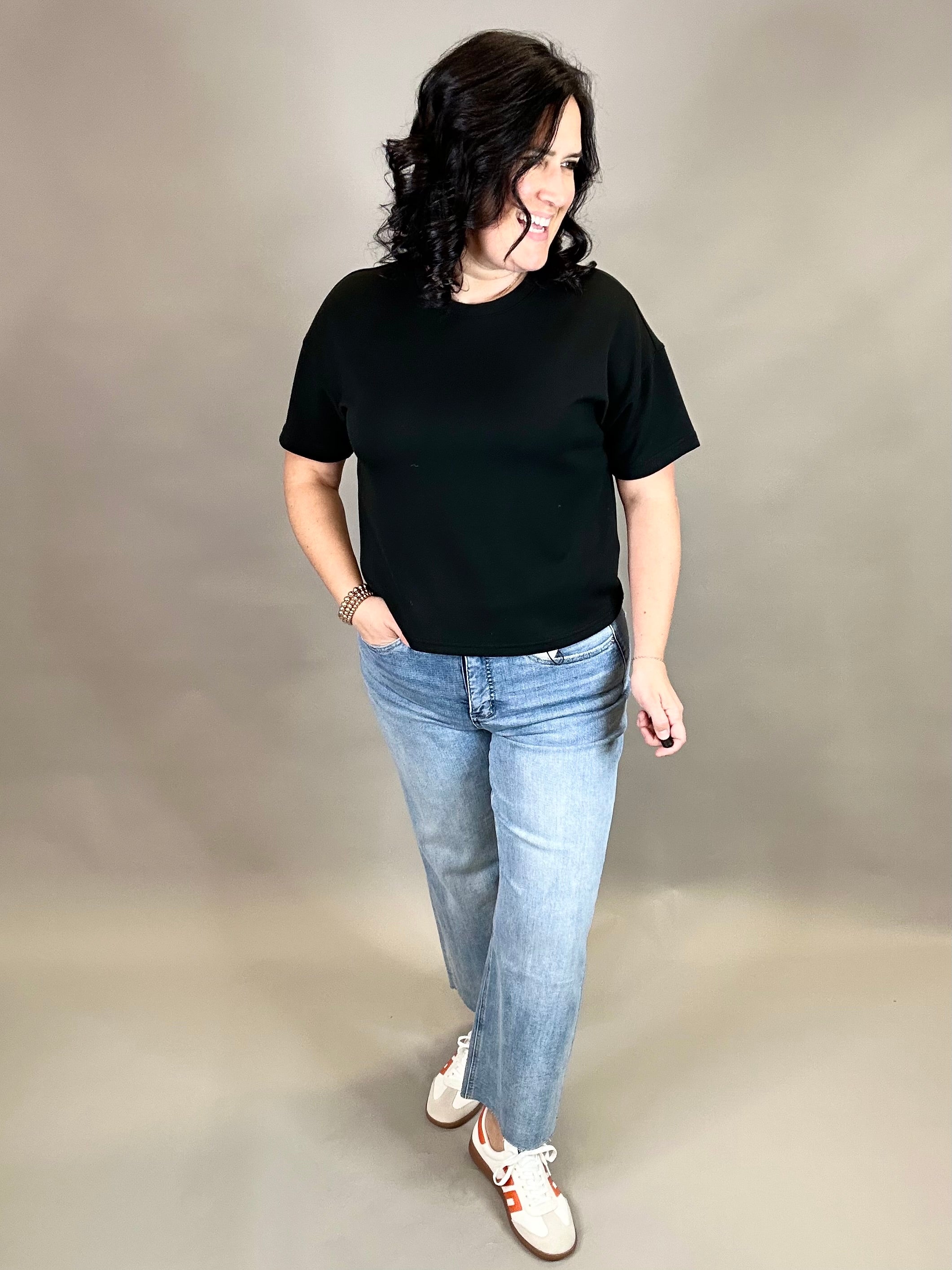 Ball Blue Raw Hem Wide Leg Jeans Bottom- Pants MICA DENIM
