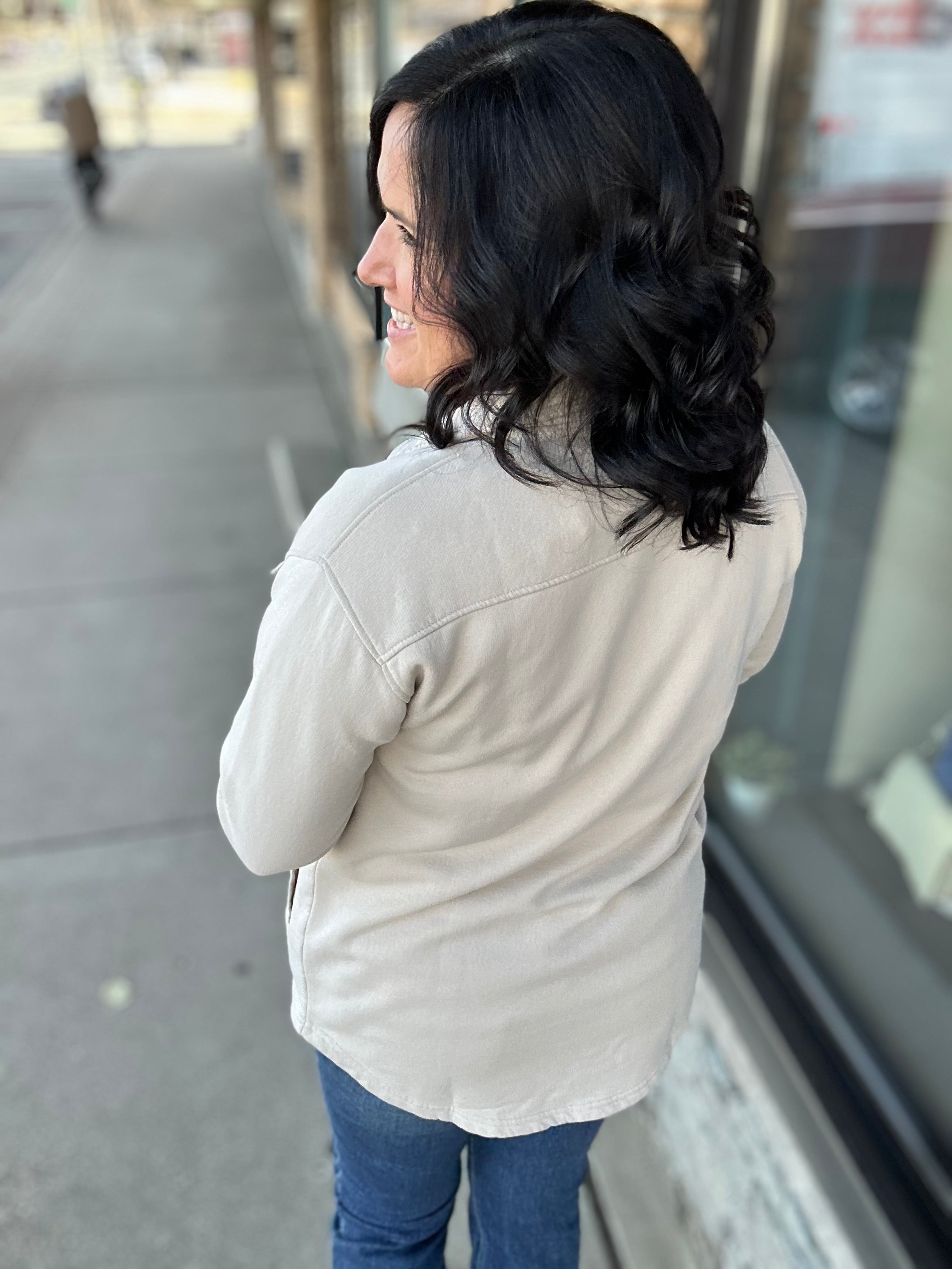 Natural Snap On Shacket Outerwear - Shacket MONO B