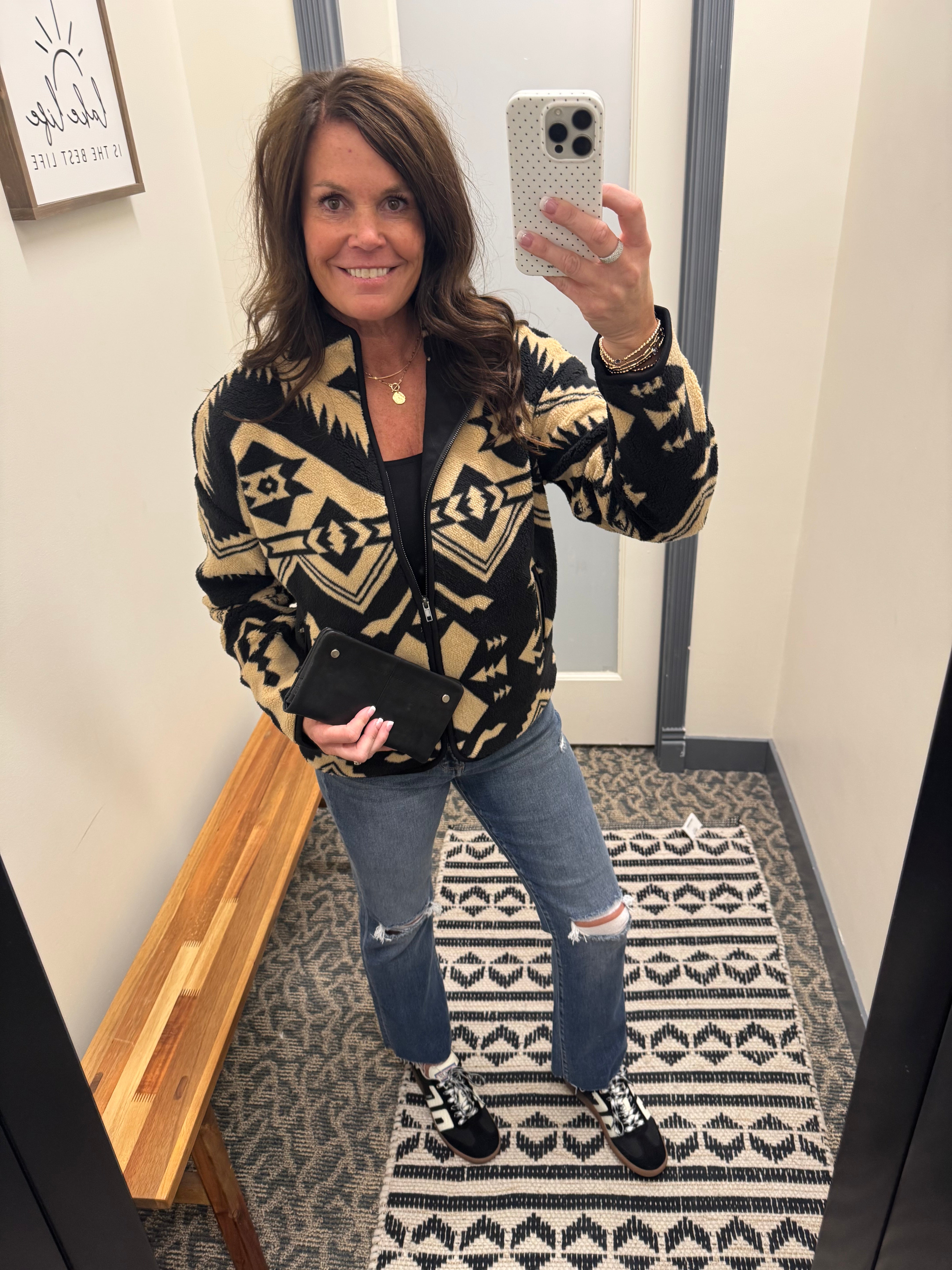 Black Aztec Canyon Jacket Outerwear- Jackets THREAD & SUPPLY