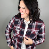 Ruby Navy Plaid Cassian Shirt