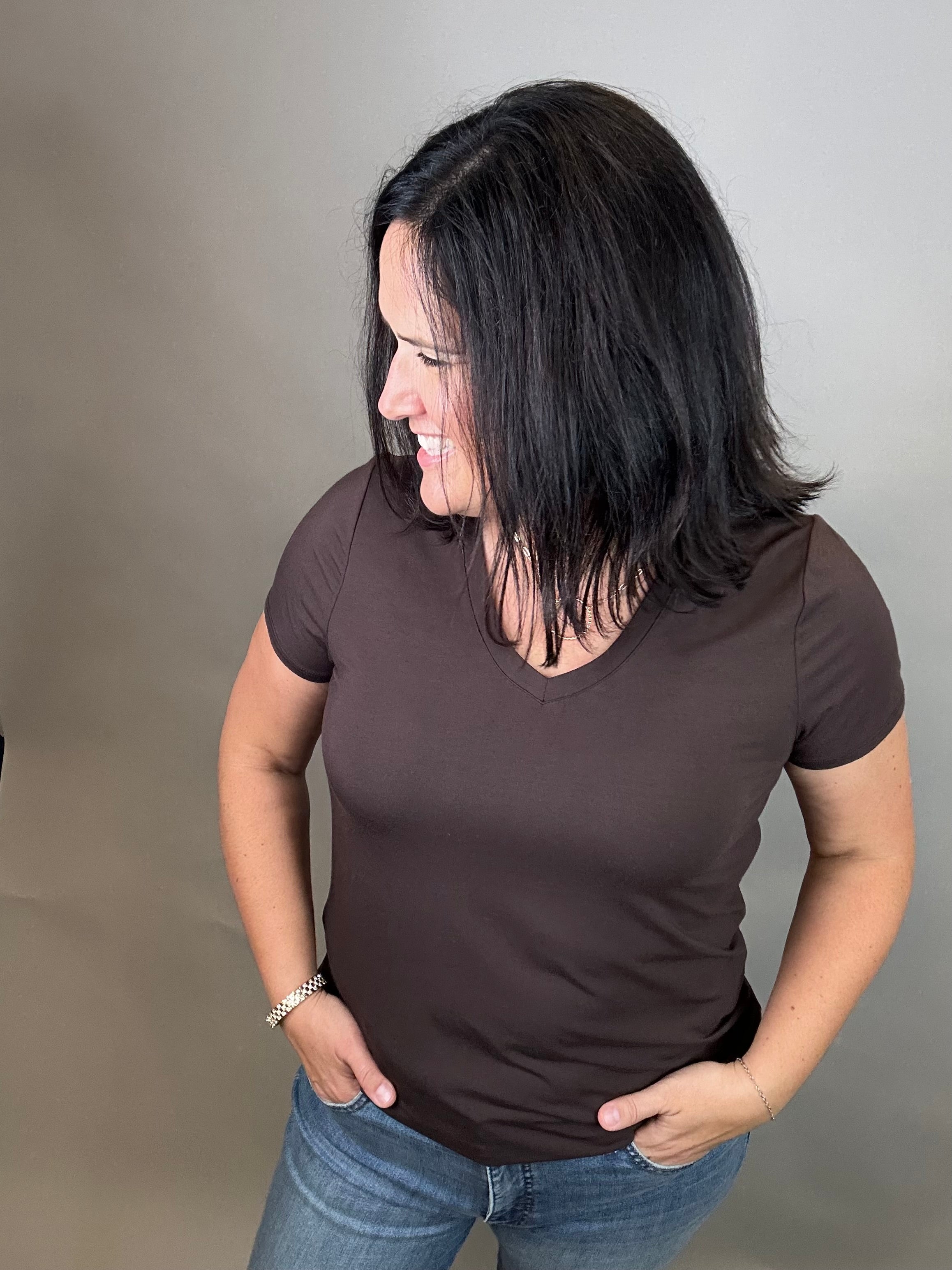 Coffee Bean Tatiana Tee Top - Tee THREAD & SUPPLY