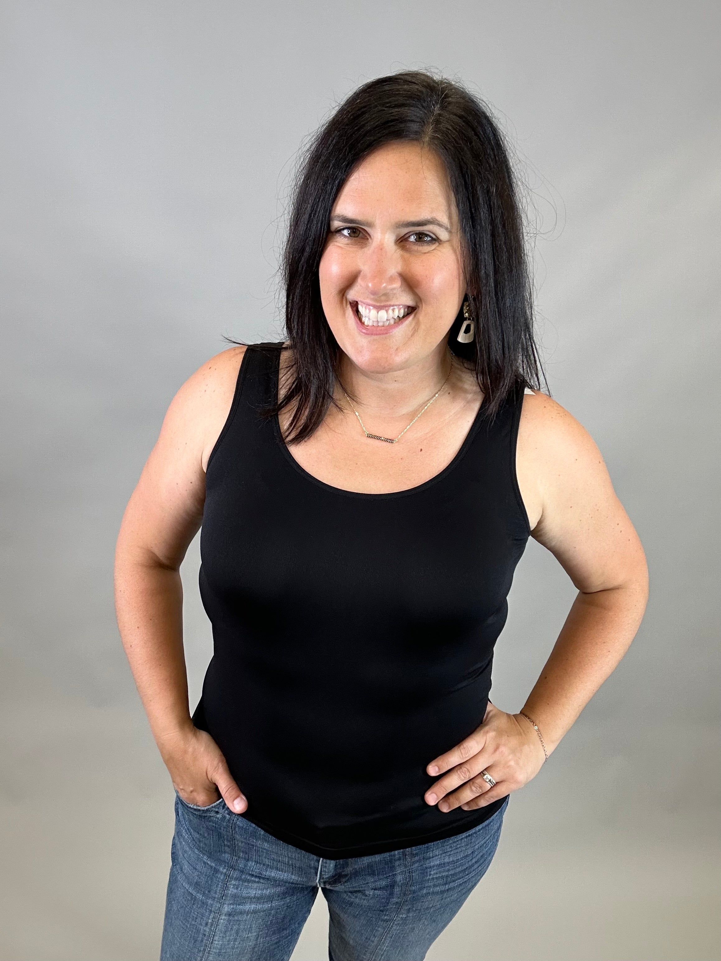Black Reversible Seamless Tank Tops- Tanks ZENANA