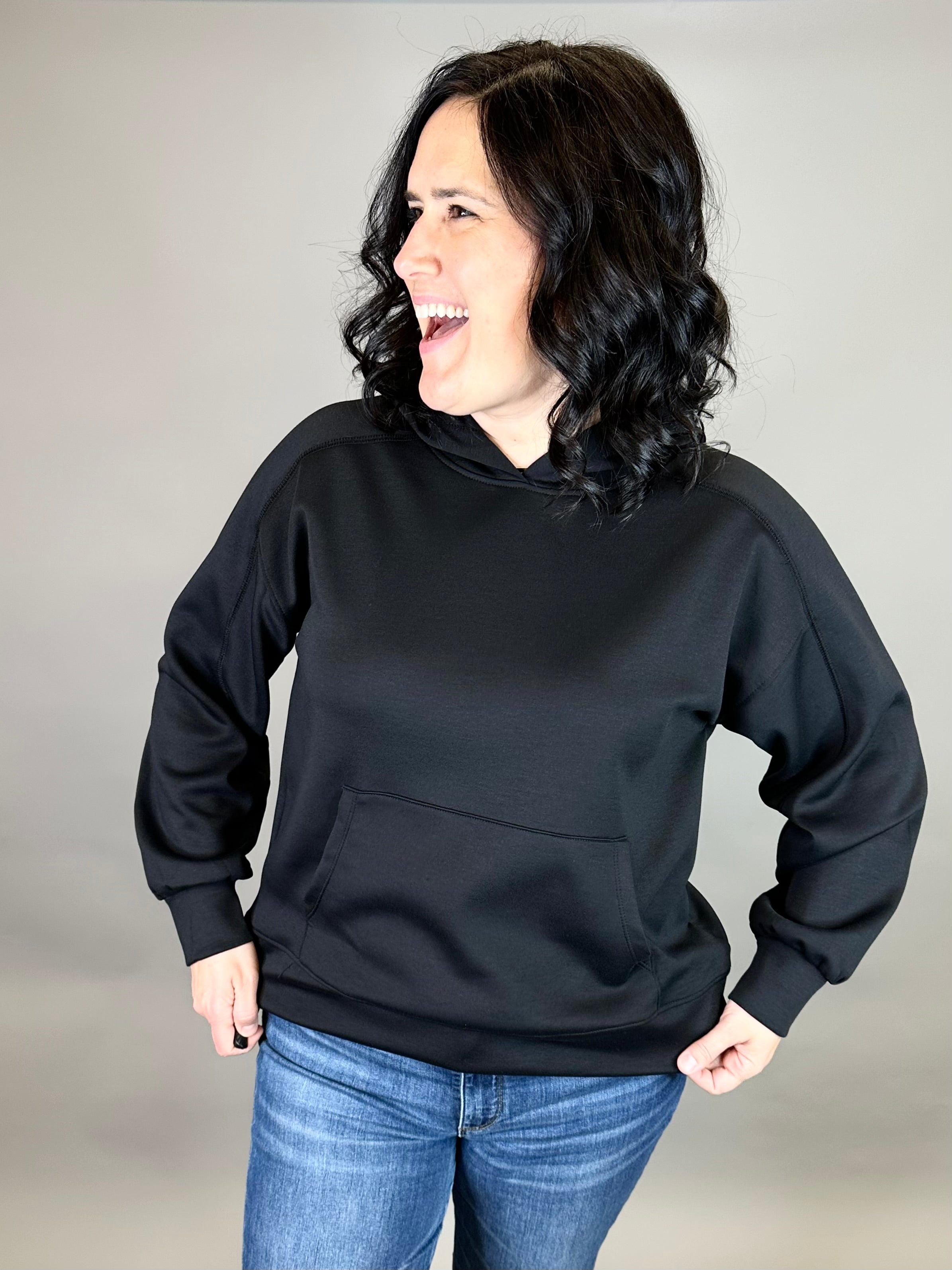 Black Seaside Hoodie Tops- Sweatshirts DEAR SCARLETT