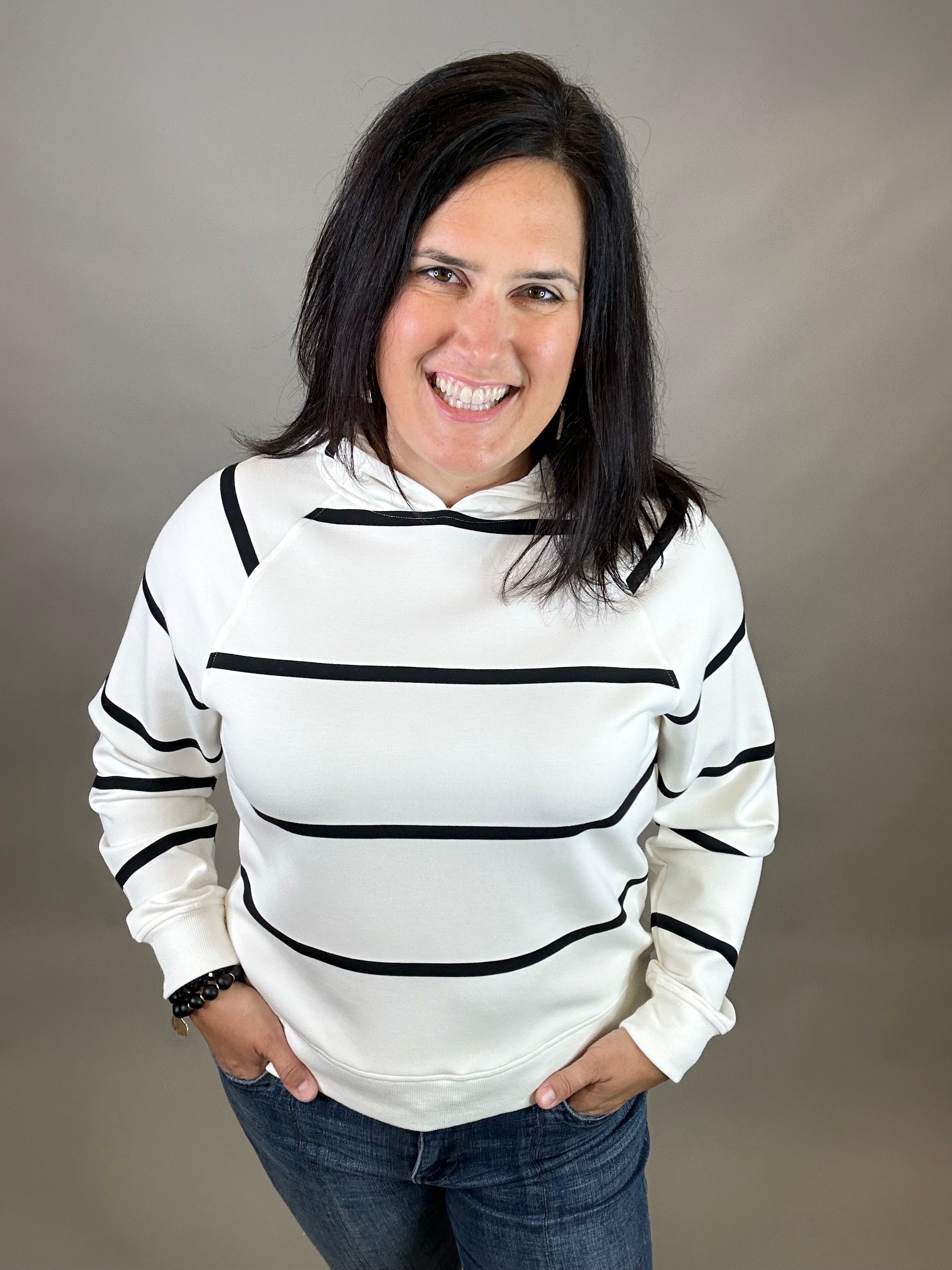 Ivory Black Turner Hoodie Top - Sweatshirt THREAD & SUPPLY