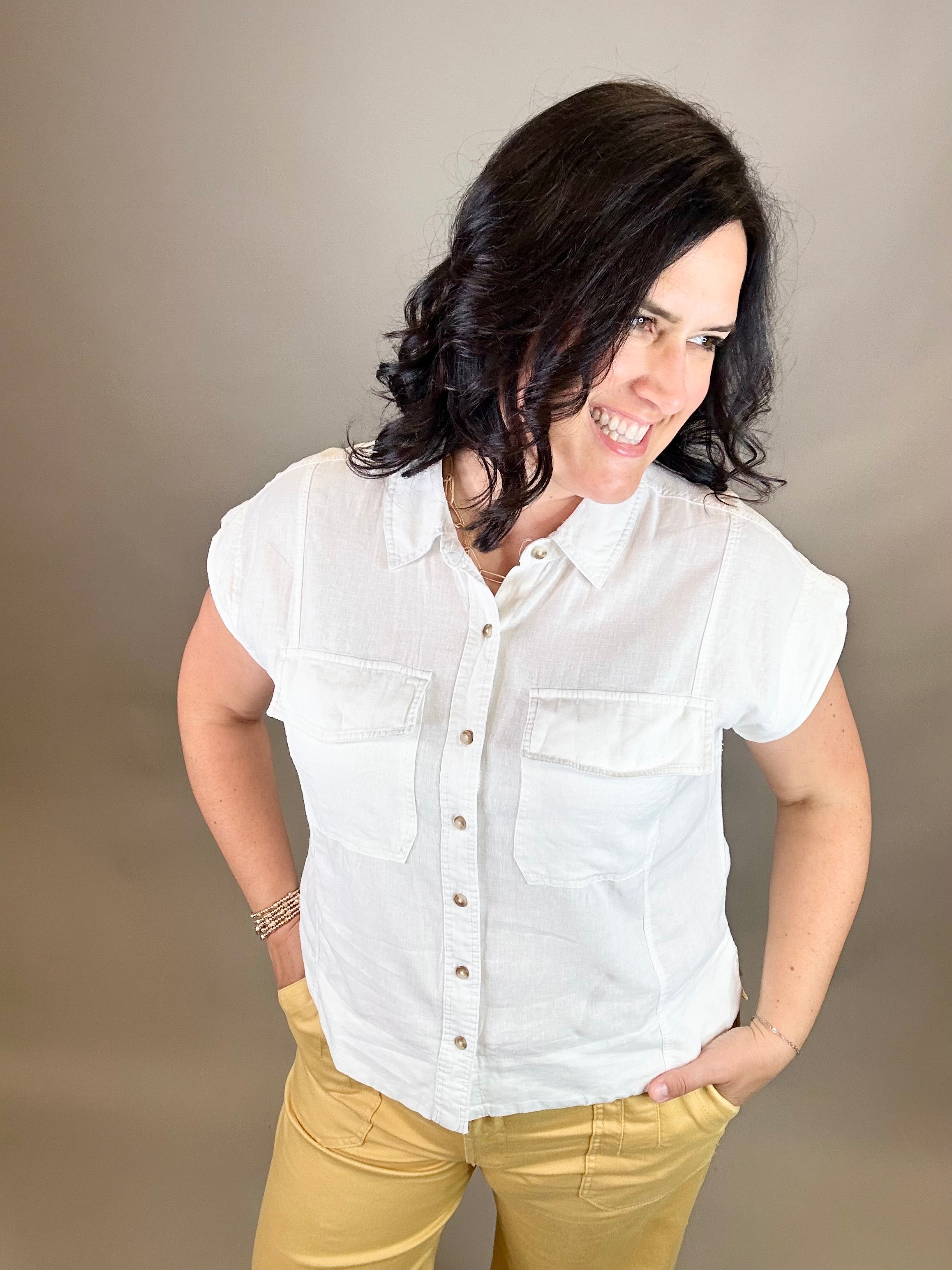 White Lydia Shirt Tops - Button Ups THREAD & SUPPLY