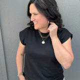 Black Terry Crew Muscle Shirtshirt Top - Tee DOE & RAE