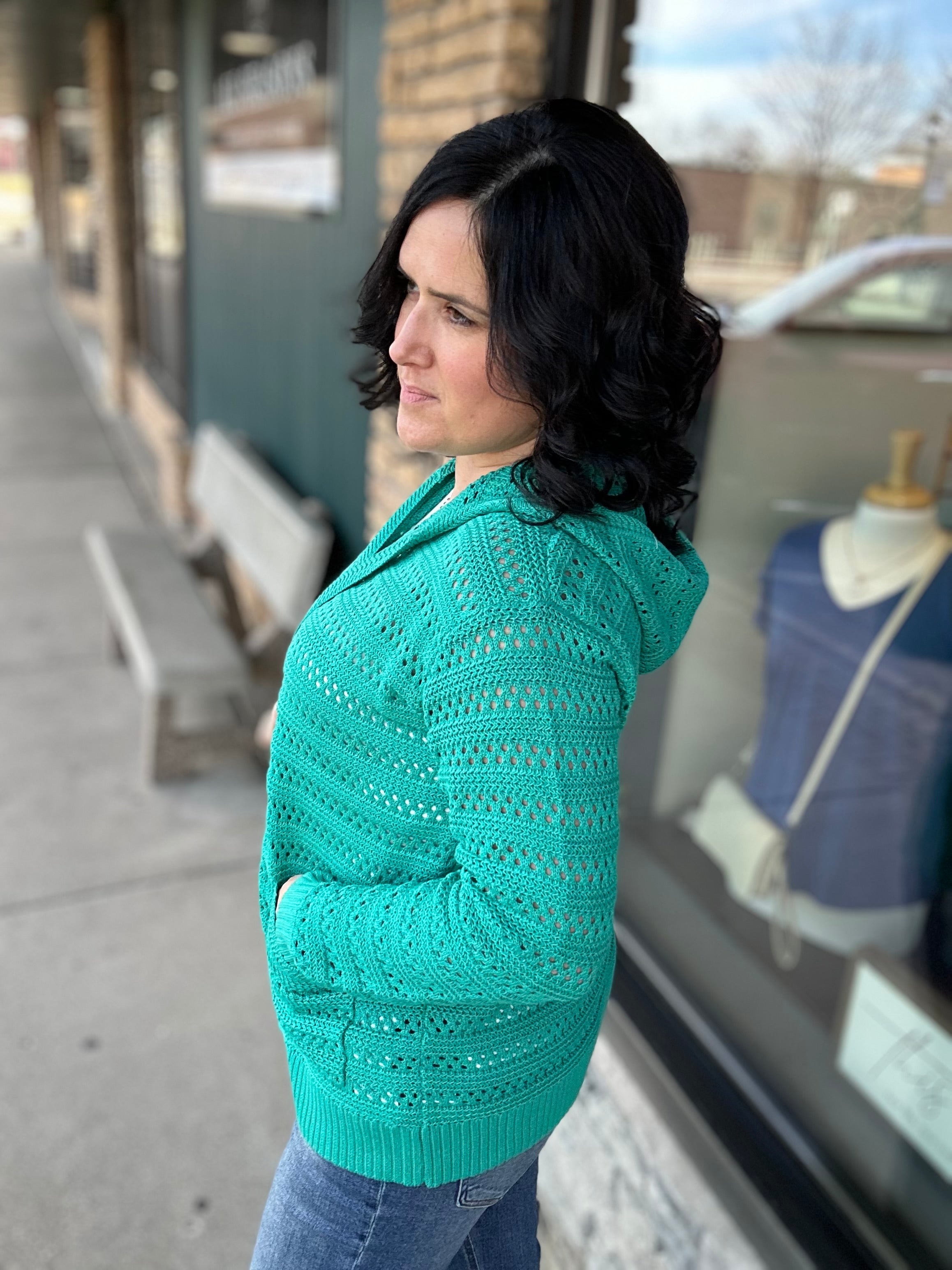 Emerald Crochet Open Cardigan Tops- Cardigans STACCATO
