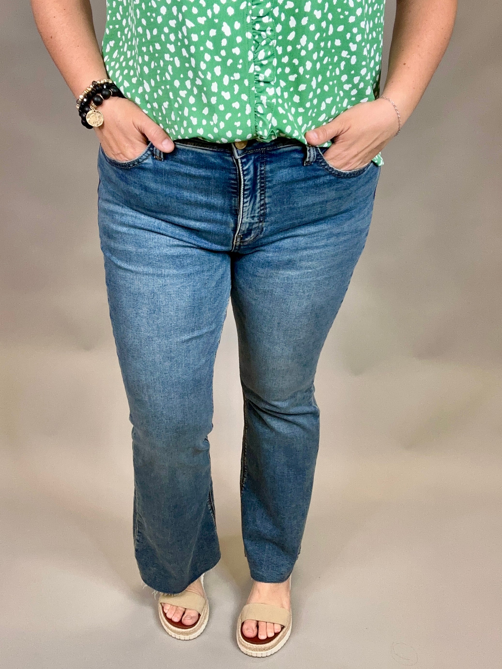 Stella Debonairly Dark Base Flare Bottom- Pants KUT FROM THE KLOTH