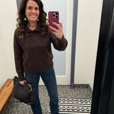 Heather Coffee Amaya Sweater Top - Sweater THREAD & SUPPLY