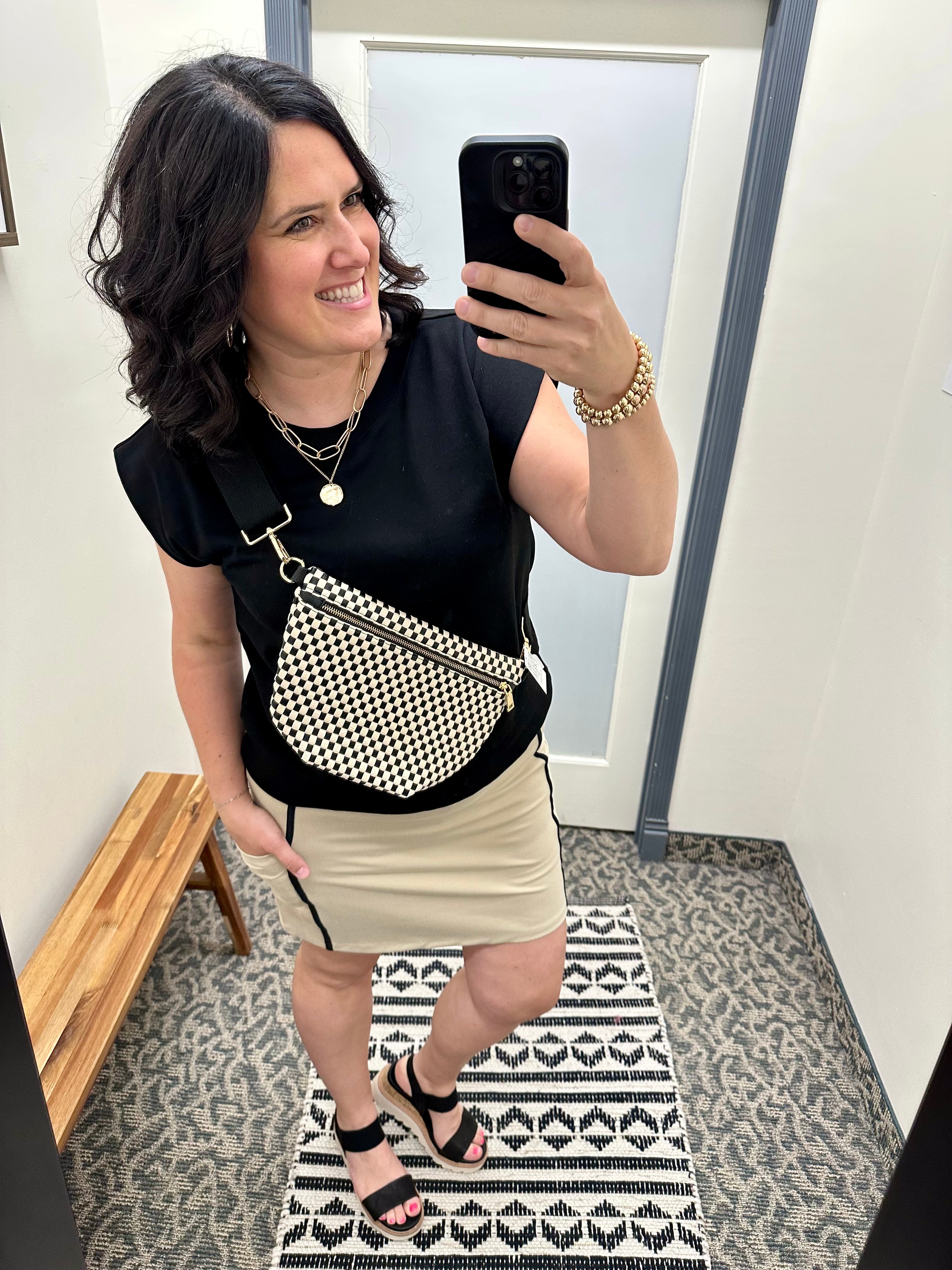 Oak Black Rib Carlton Skort Bottom- Skirt THREAD & SUPPLY