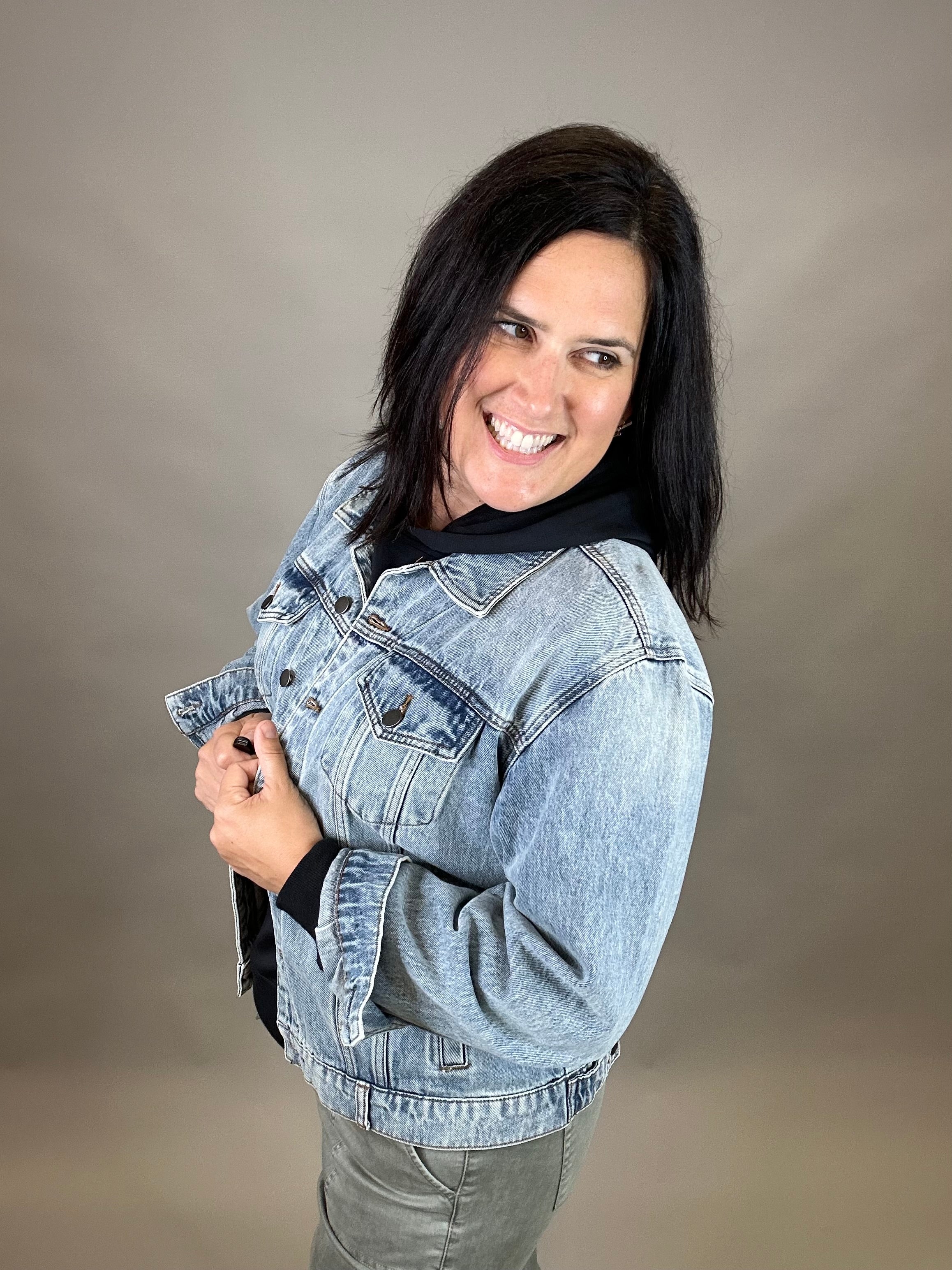 Emmy Boyfriend Denim Jacket Outerwear- Jackets KUT FROM THE KLOTH