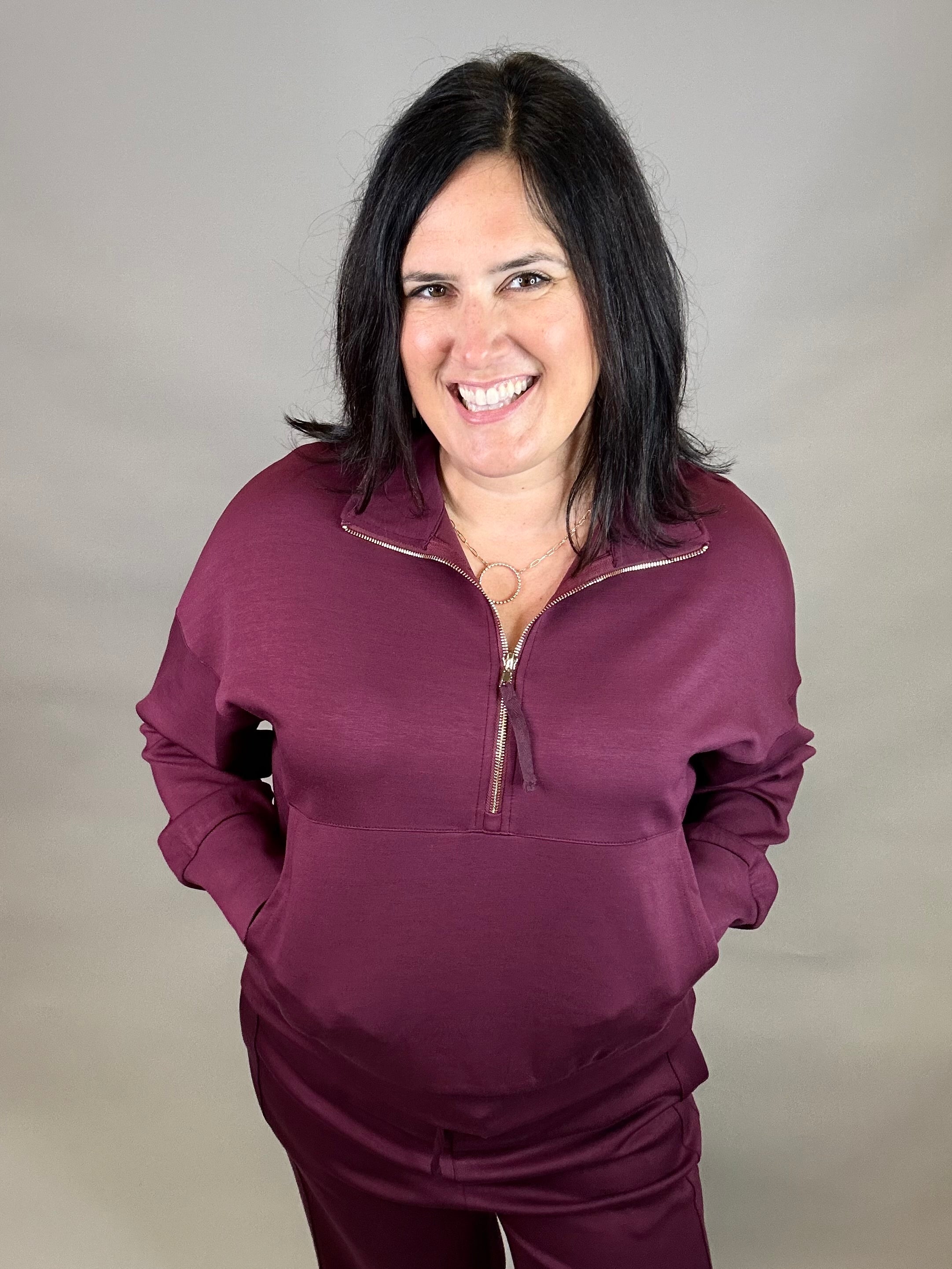 Port Ease Half Zip Pullover Top - Sweatshirt P.CILL