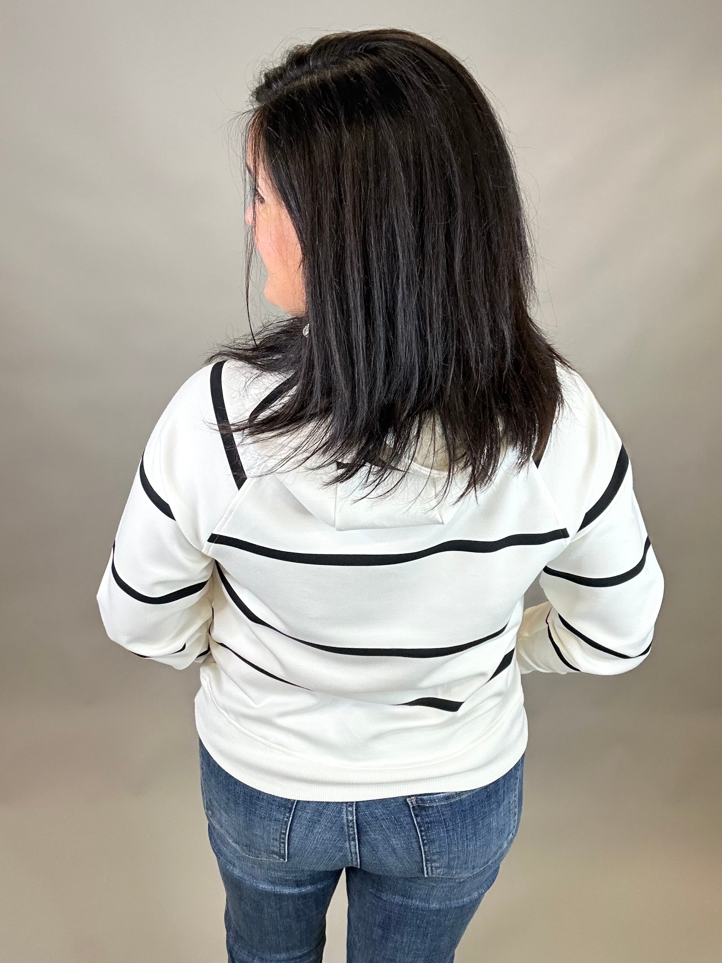 Ivory Black Turner Hoodie Top - Sweatshirt THREAD & SUPPLY
