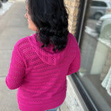 Magenta Crochet Open Cardigan Tops- Cardigans STACCATO