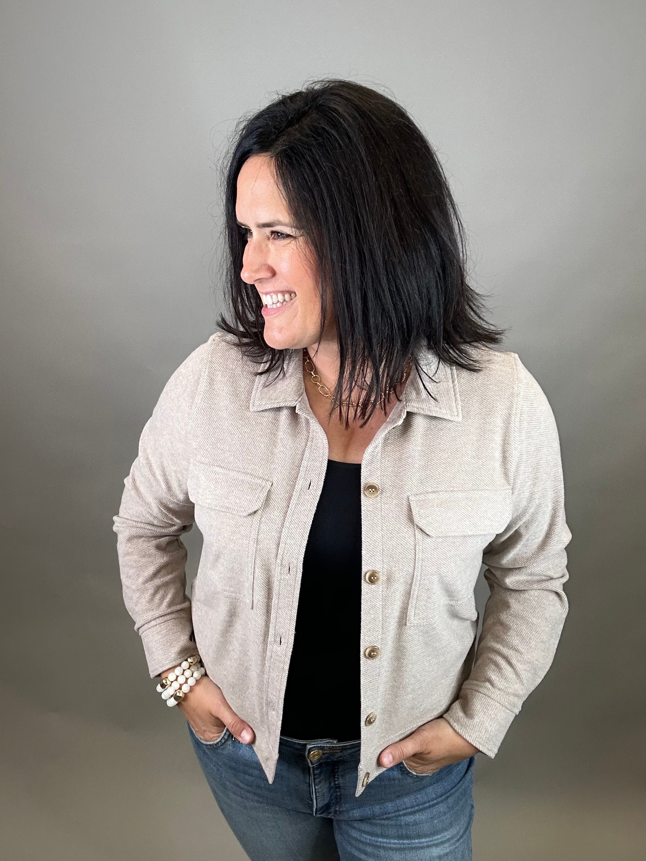 Taupe Heather Faye Jacket Outerwear- Jackets THREAD & SUPPLY