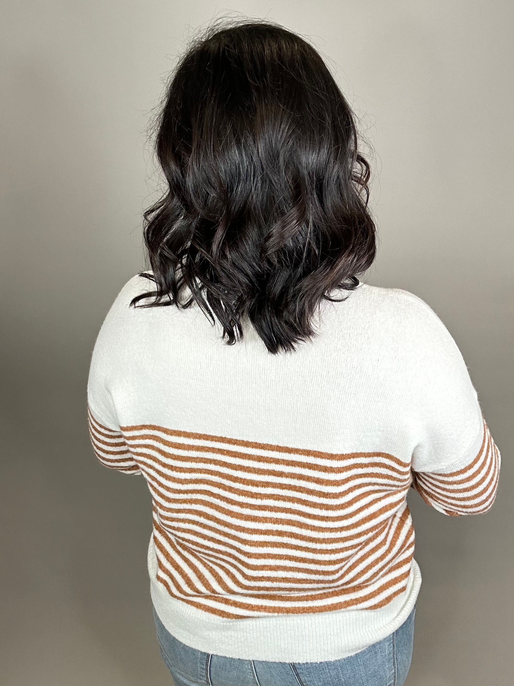 Golden Rod Striped Pocket Sweater Top - Sweater STACCATO