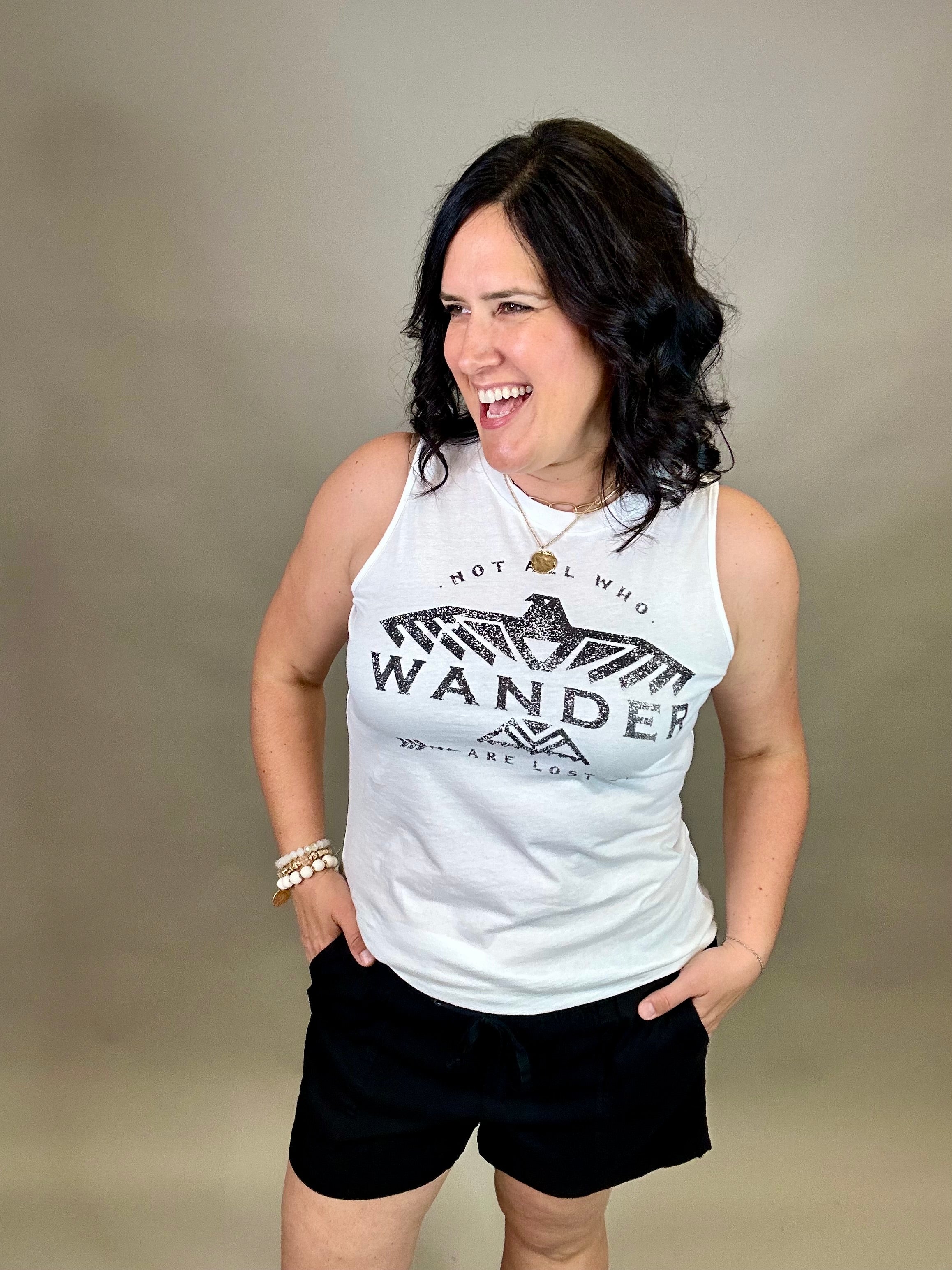 White Wander Tank Tops- Tanks HRT and LUV