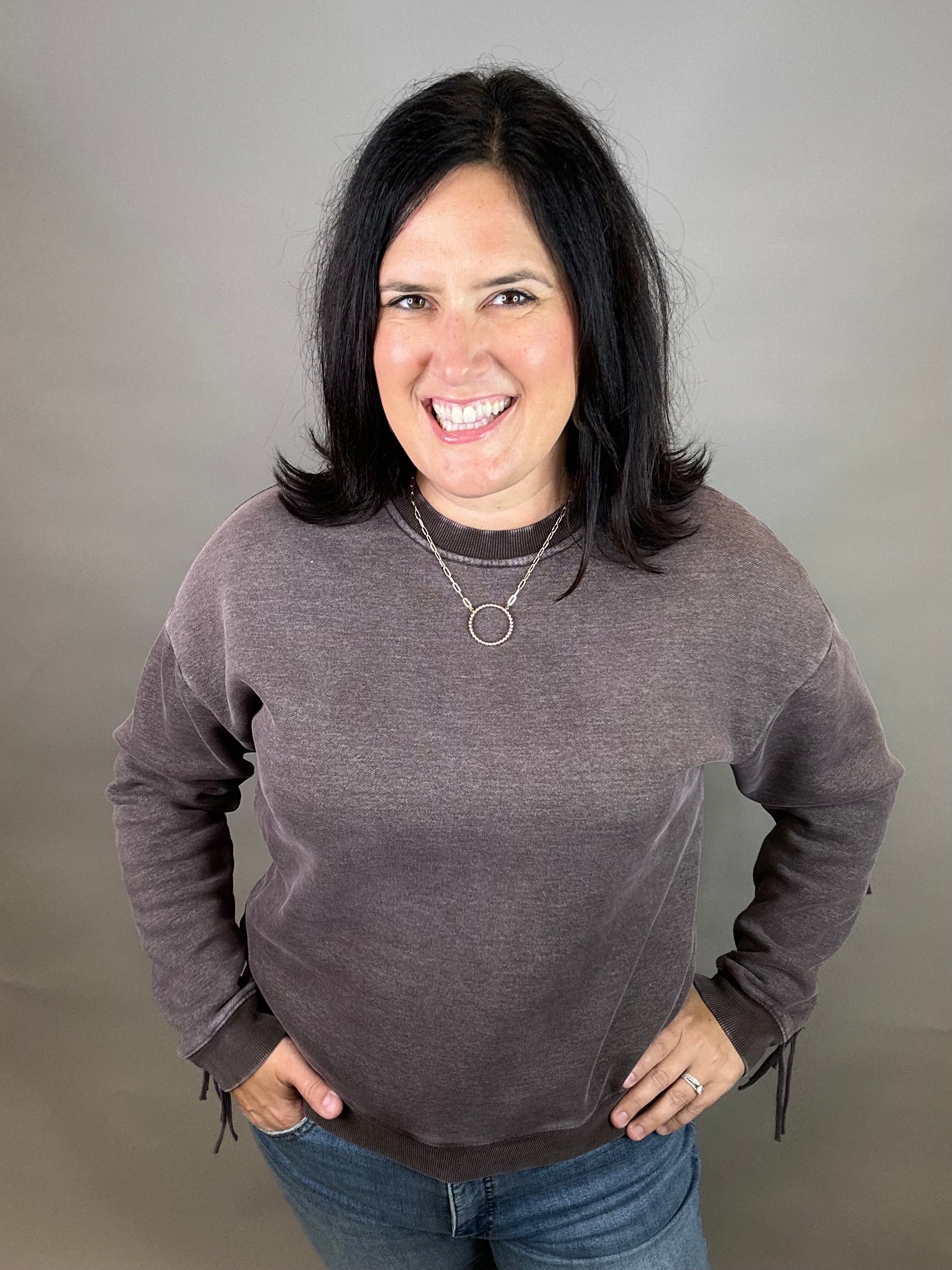 Coffee Bean Marion Fringe Top Top- Sweatshirt THREAD & SUPPLY