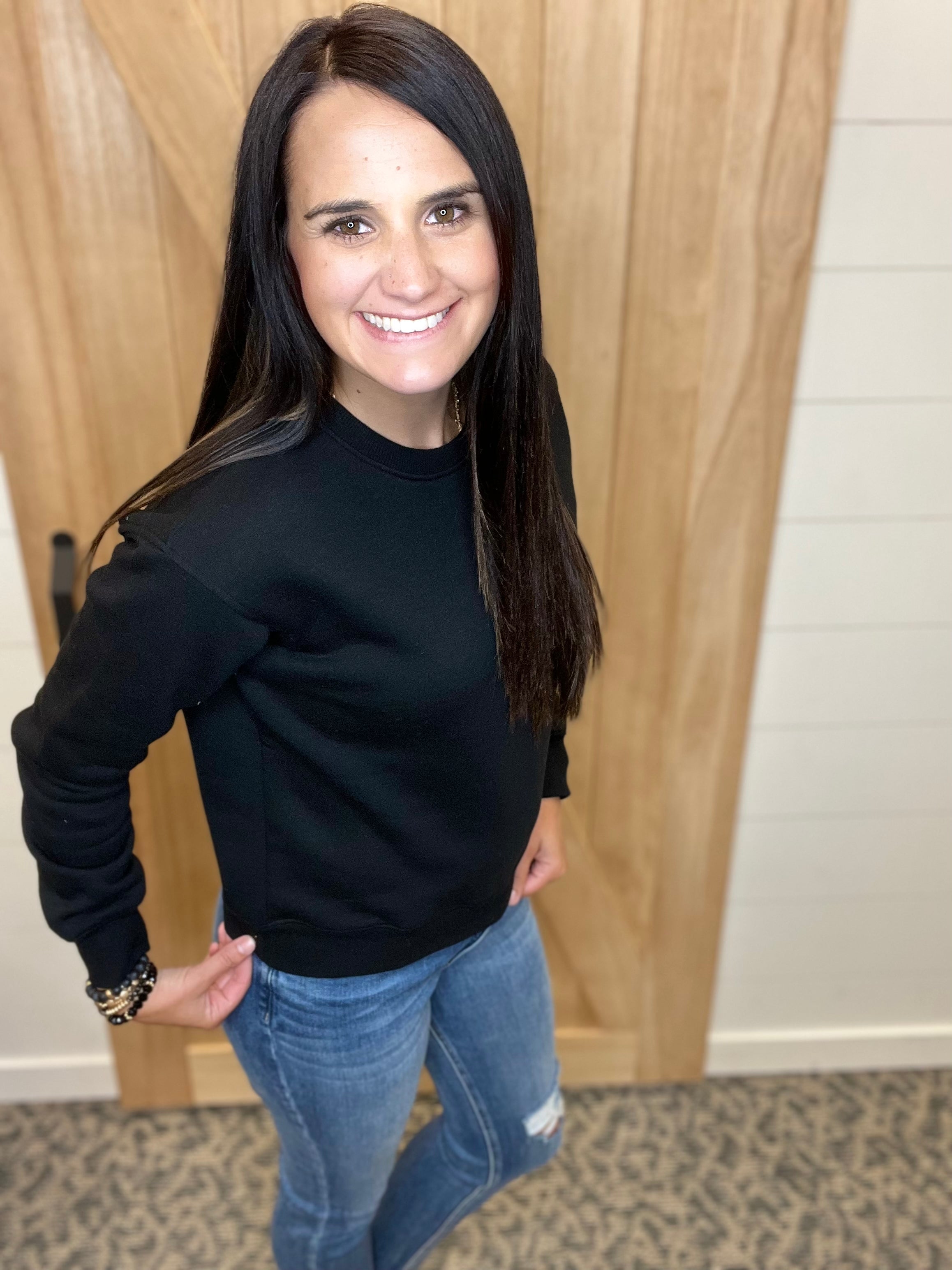 Black Radlie Fleece Sweatshirt Top - Sweatshirt MONO B