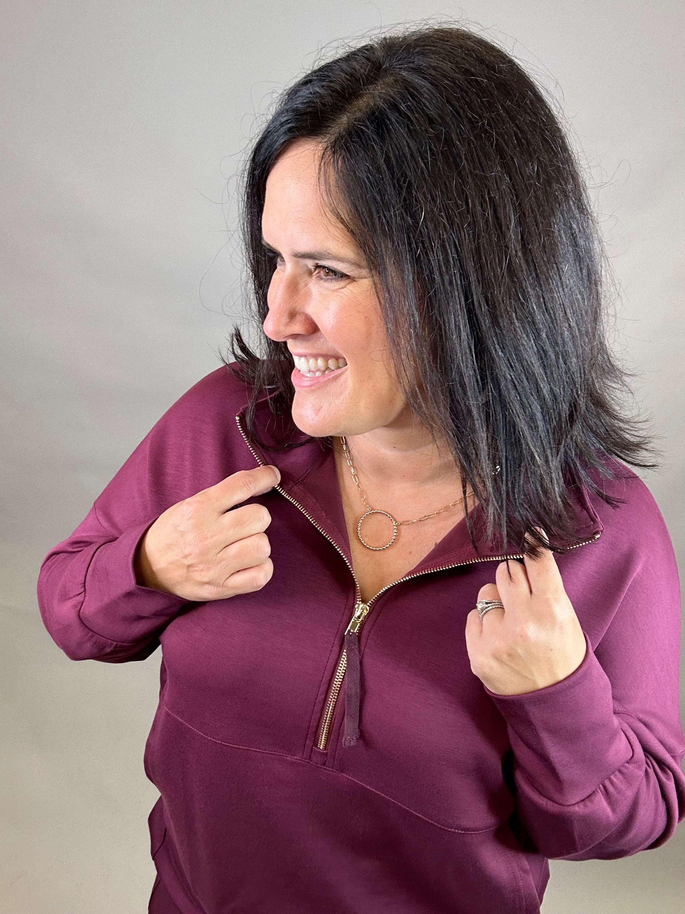 Port Ease Half Zip Pullover Top - Sweatshirt P.CILL