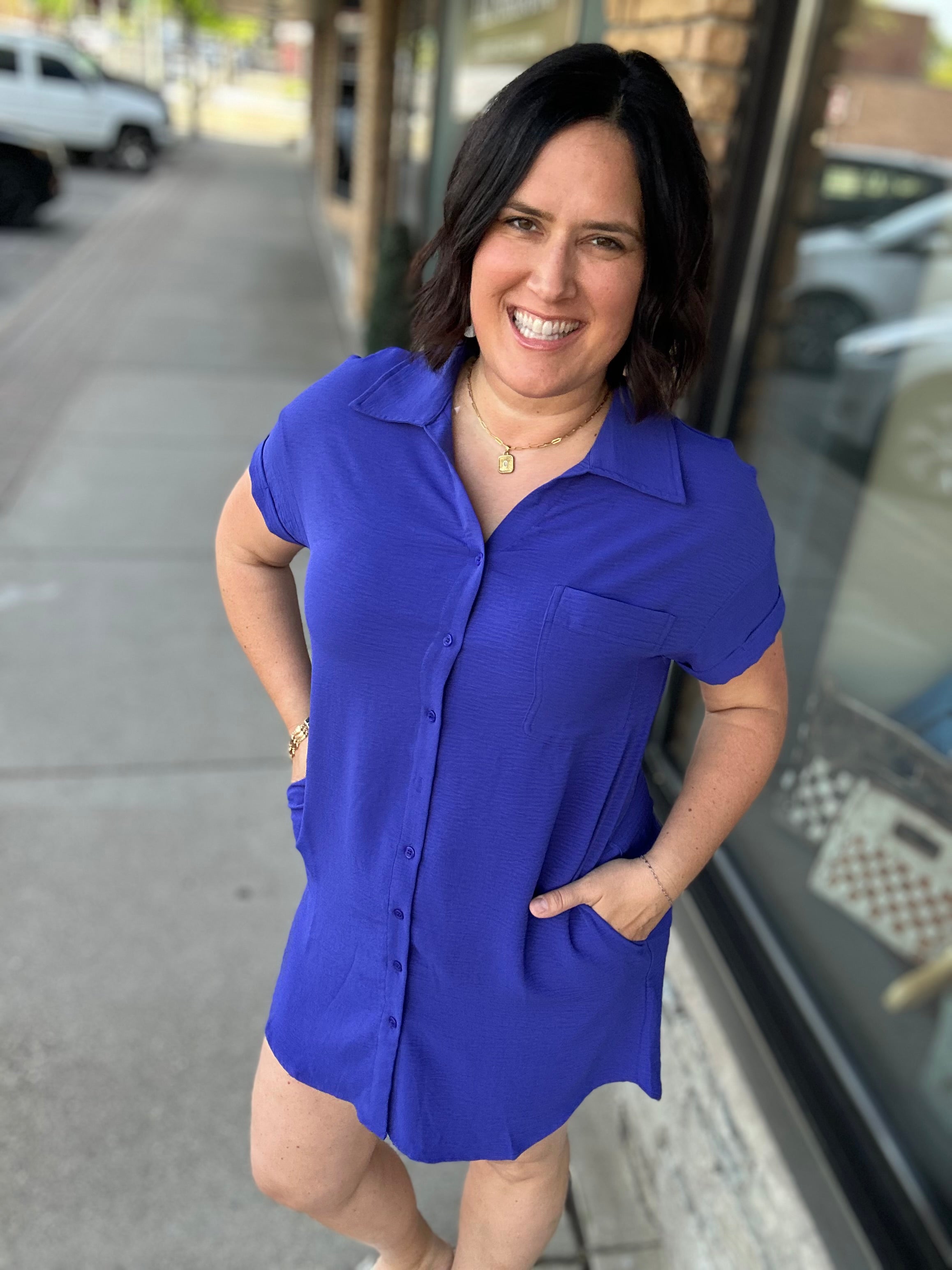 Royal Collared Shirt Dress for Women