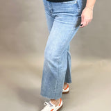 Ball Blue Raw Hem Wide Leg Jeans Bottom- Pants MICA DENIM