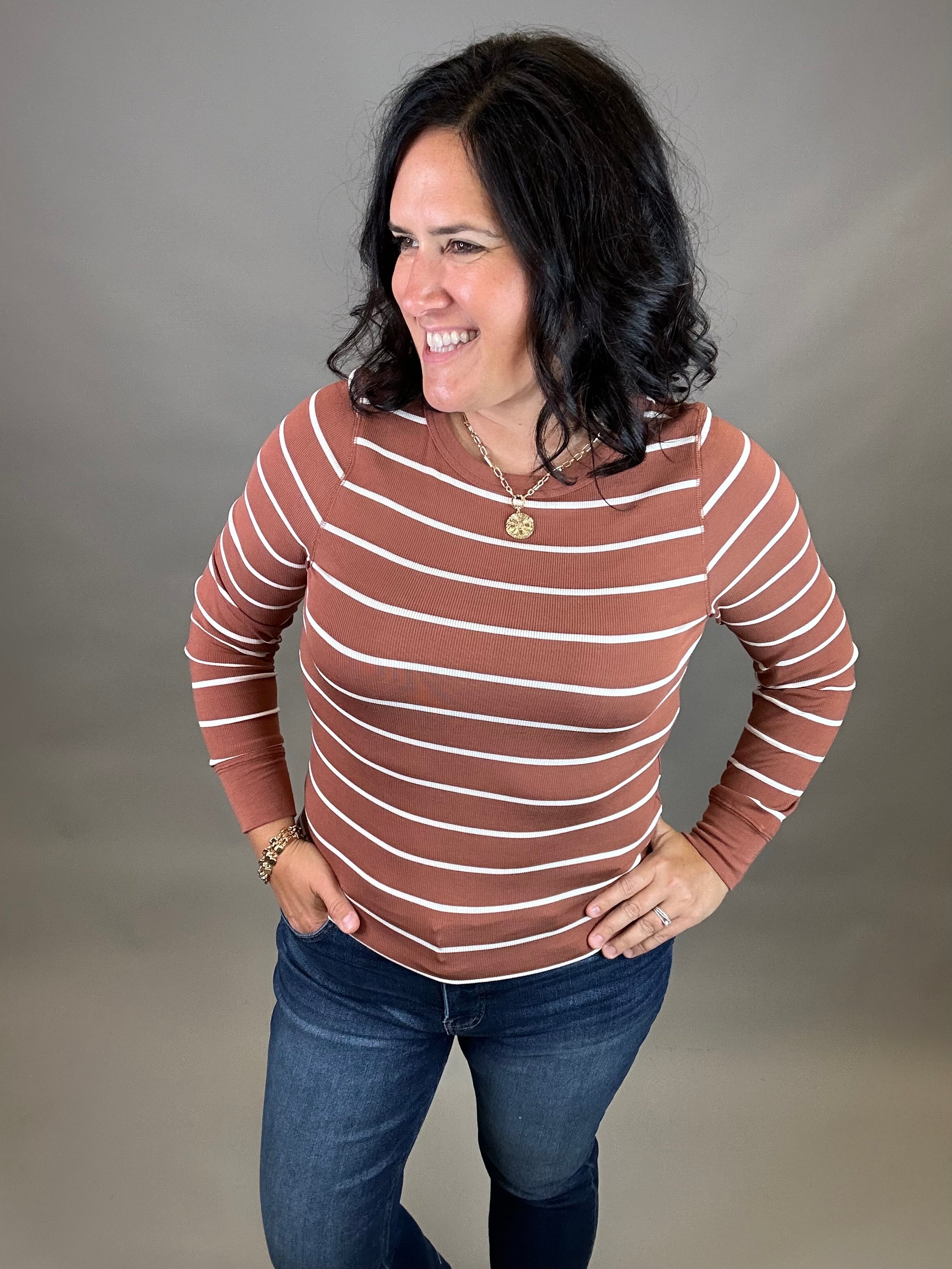 Rustic Brown and White Stacy Top Top - Tee THREAD & SUPPLY