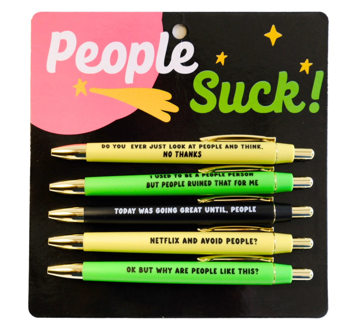 People Suck Pen Set Home-Stationery FUN CLUB