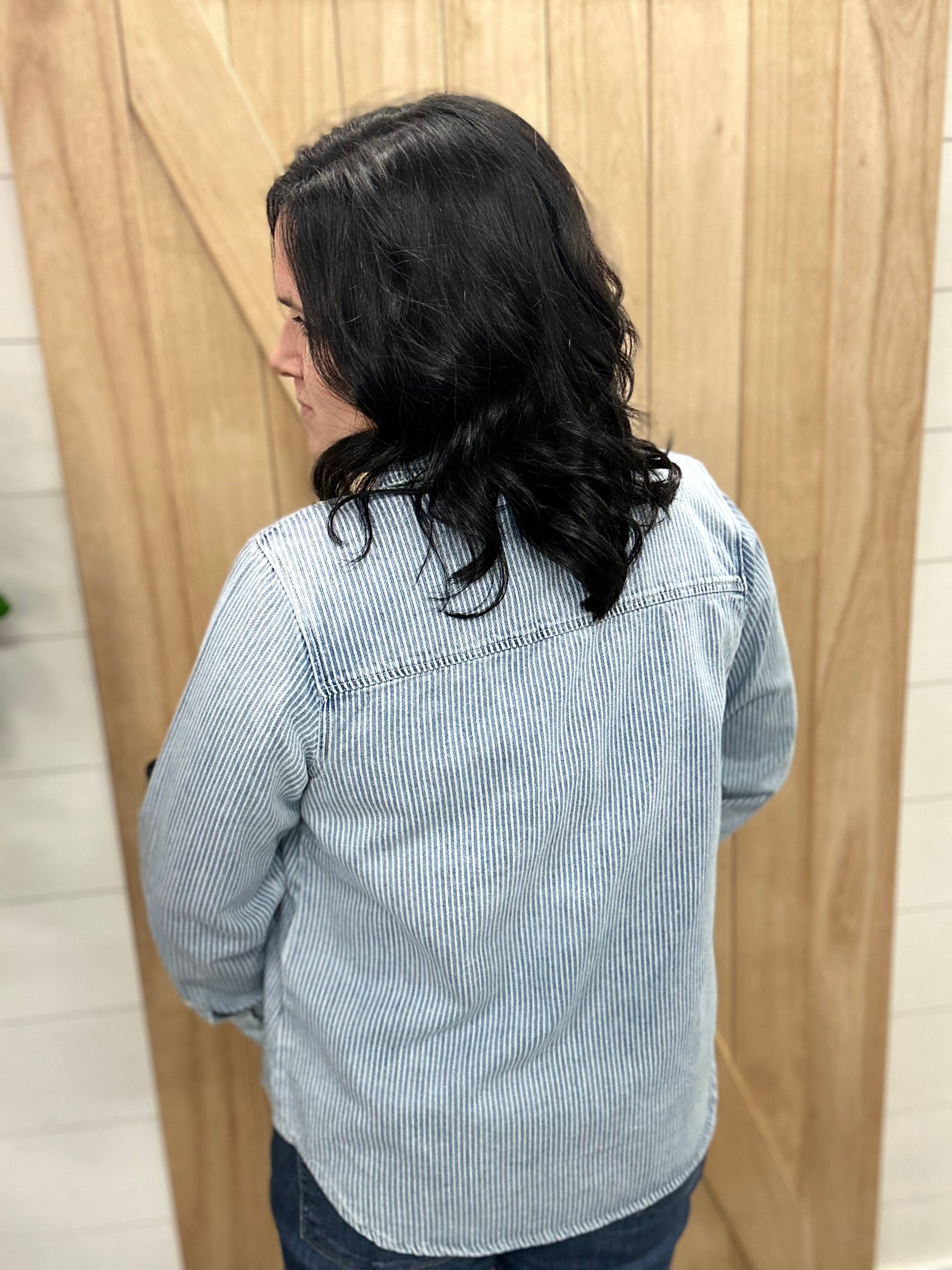 Denim Striped Pippin Jacket Outerwear- Jackets THREAD & SUPPLY