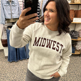Light Heather Grey Midwest Sweatshirt Top- Sweatshirt THREAD & SUPPLY