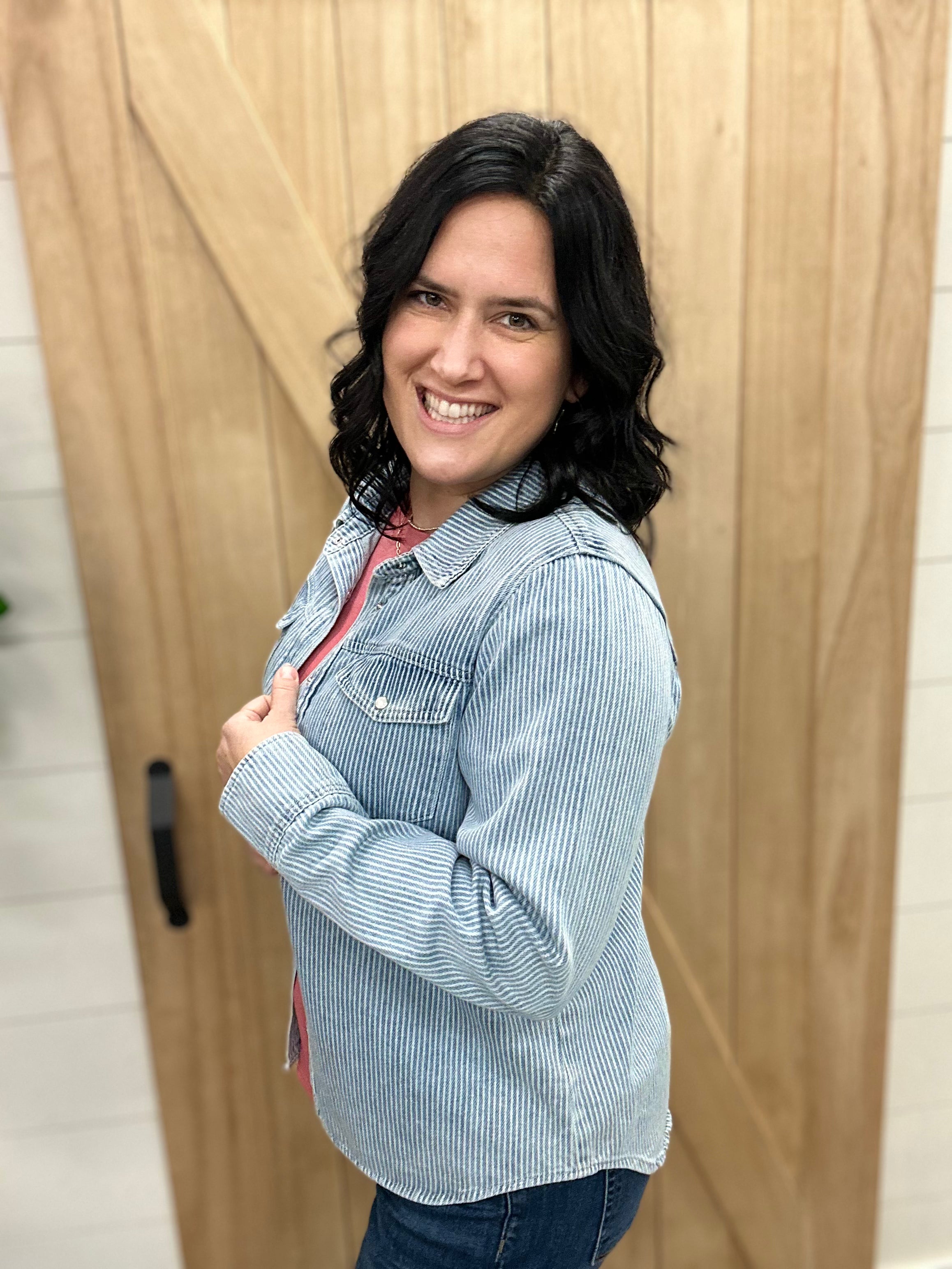 Denim Striped Pippin Jacket Outerwear- Jackets THREAD & SUPPLY